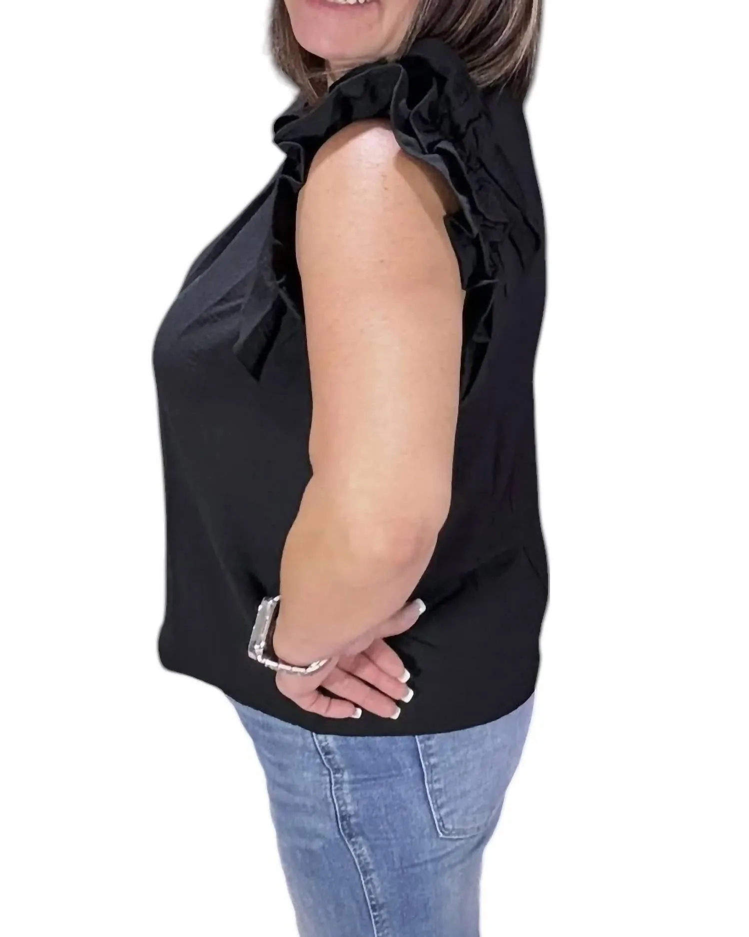 Ruffle Top In Black