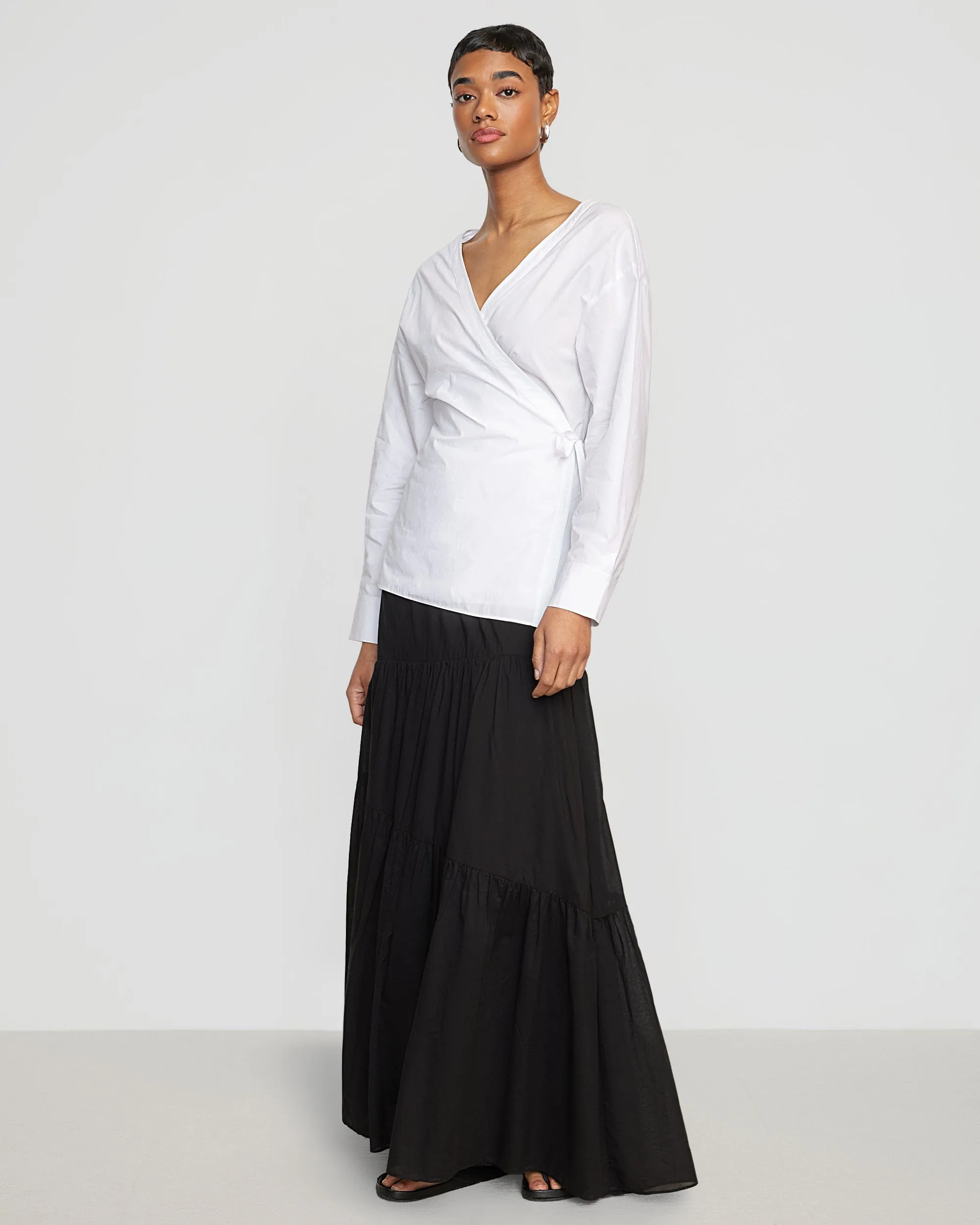 Runa Tiered Cotton Maxi Skirt