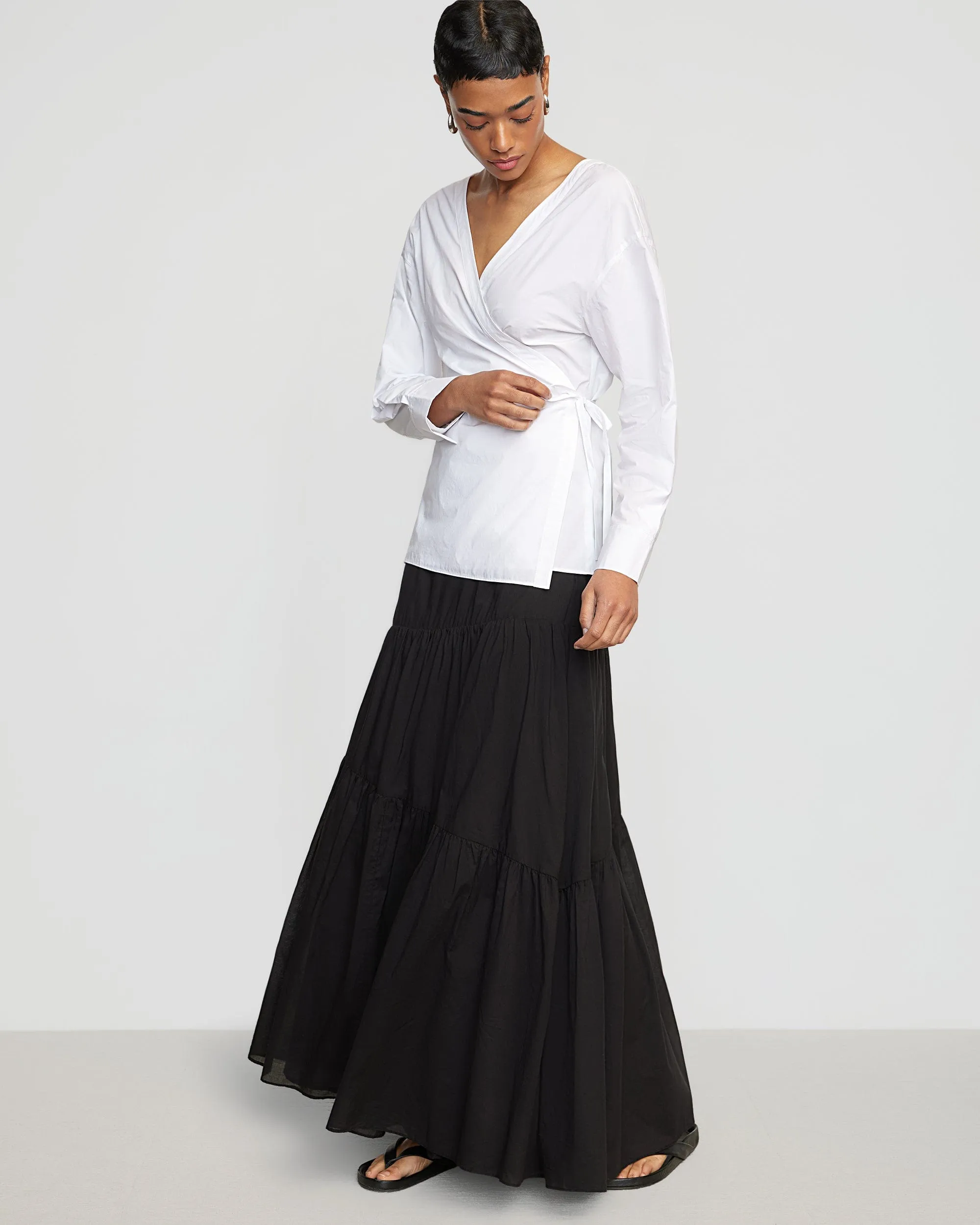 Runa Tiered Cotton Maxi Skirt