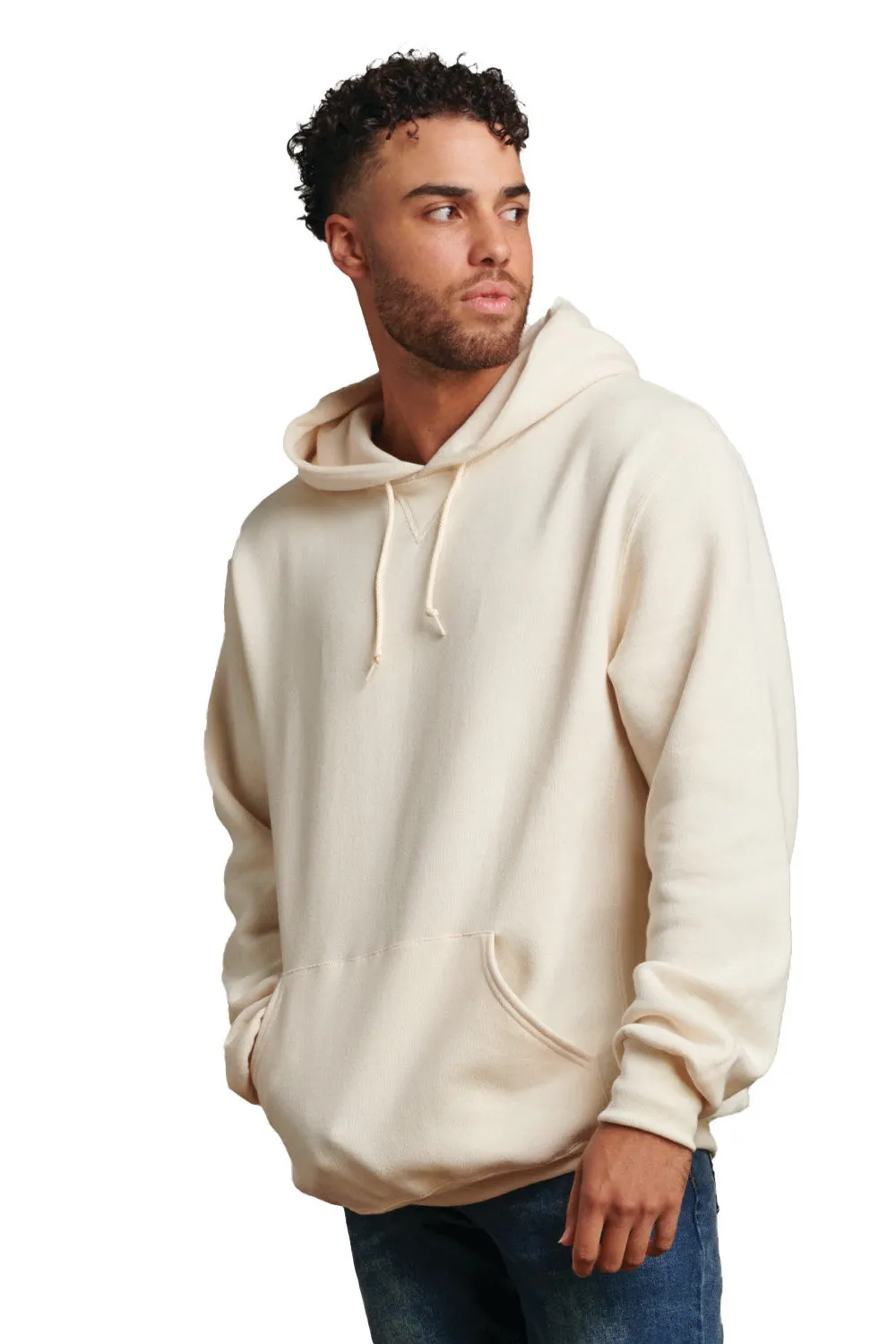 Russell Athletic Mens Dri-Power Moisture Wicking Hooded Sweatshirt Hoodie w/ Pouch Pocket - Vintage White