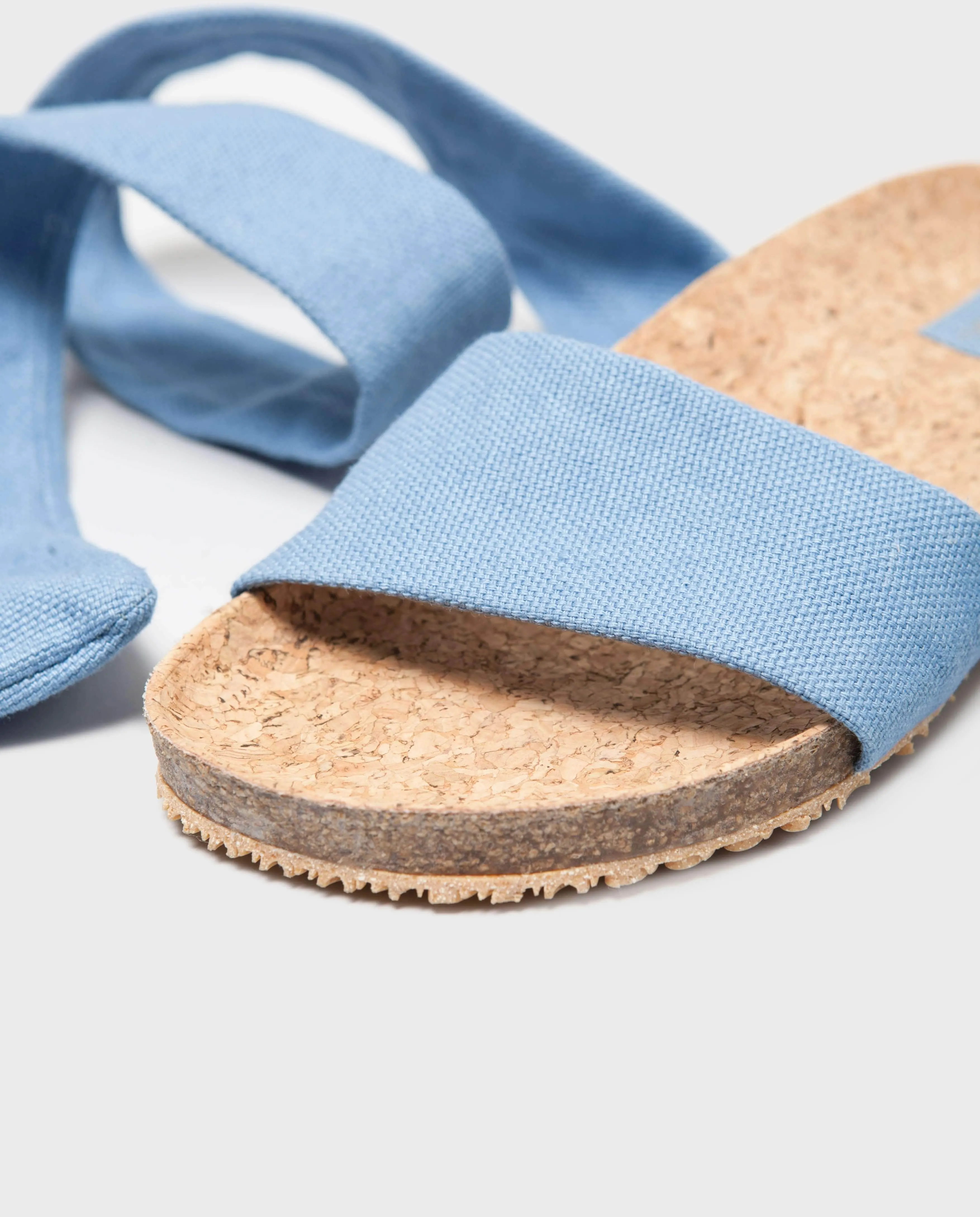Sand Vegan Ankle Tie Sandals | Blue