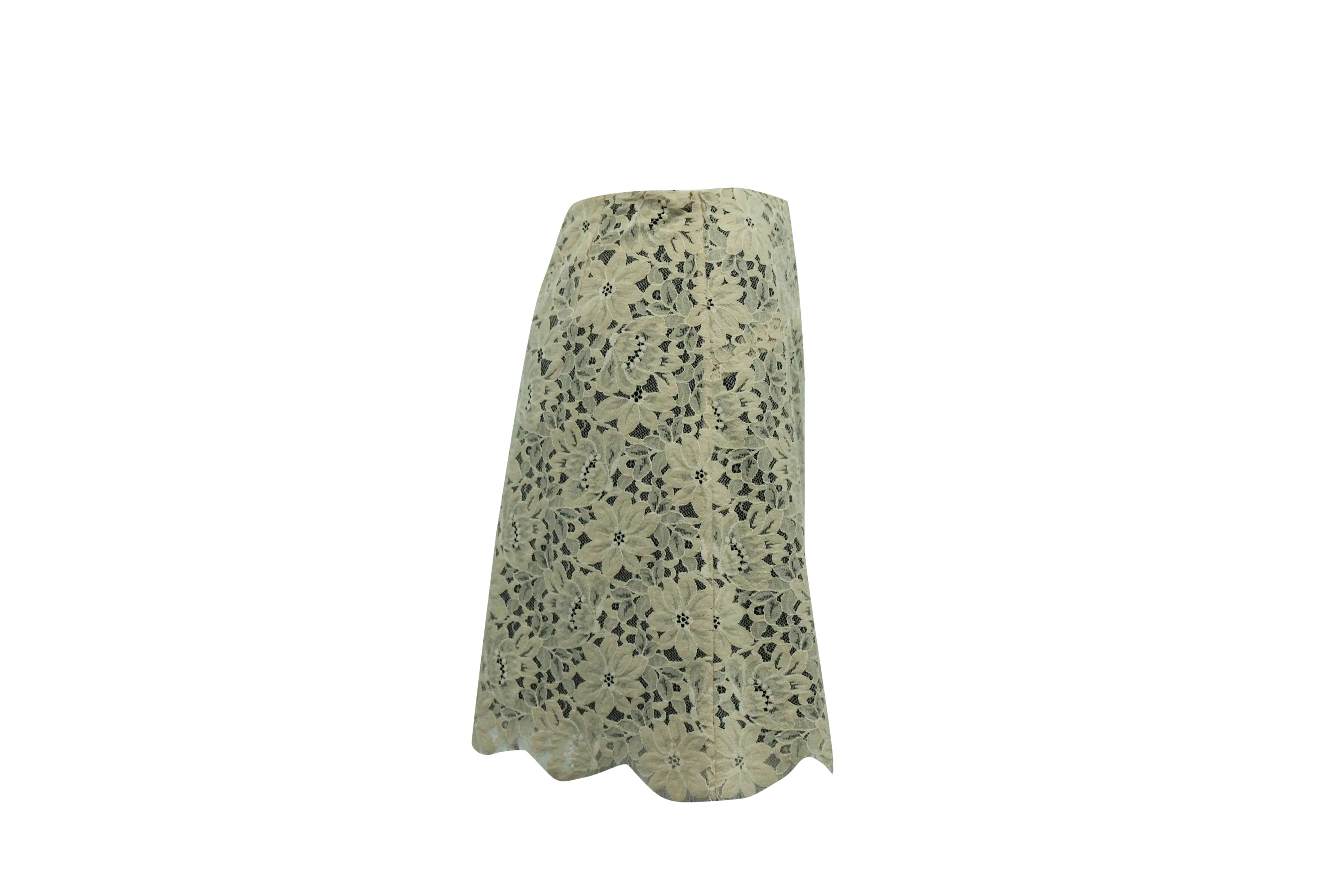 Sandro Paris Lace Short Skirt in Beige Polyamide