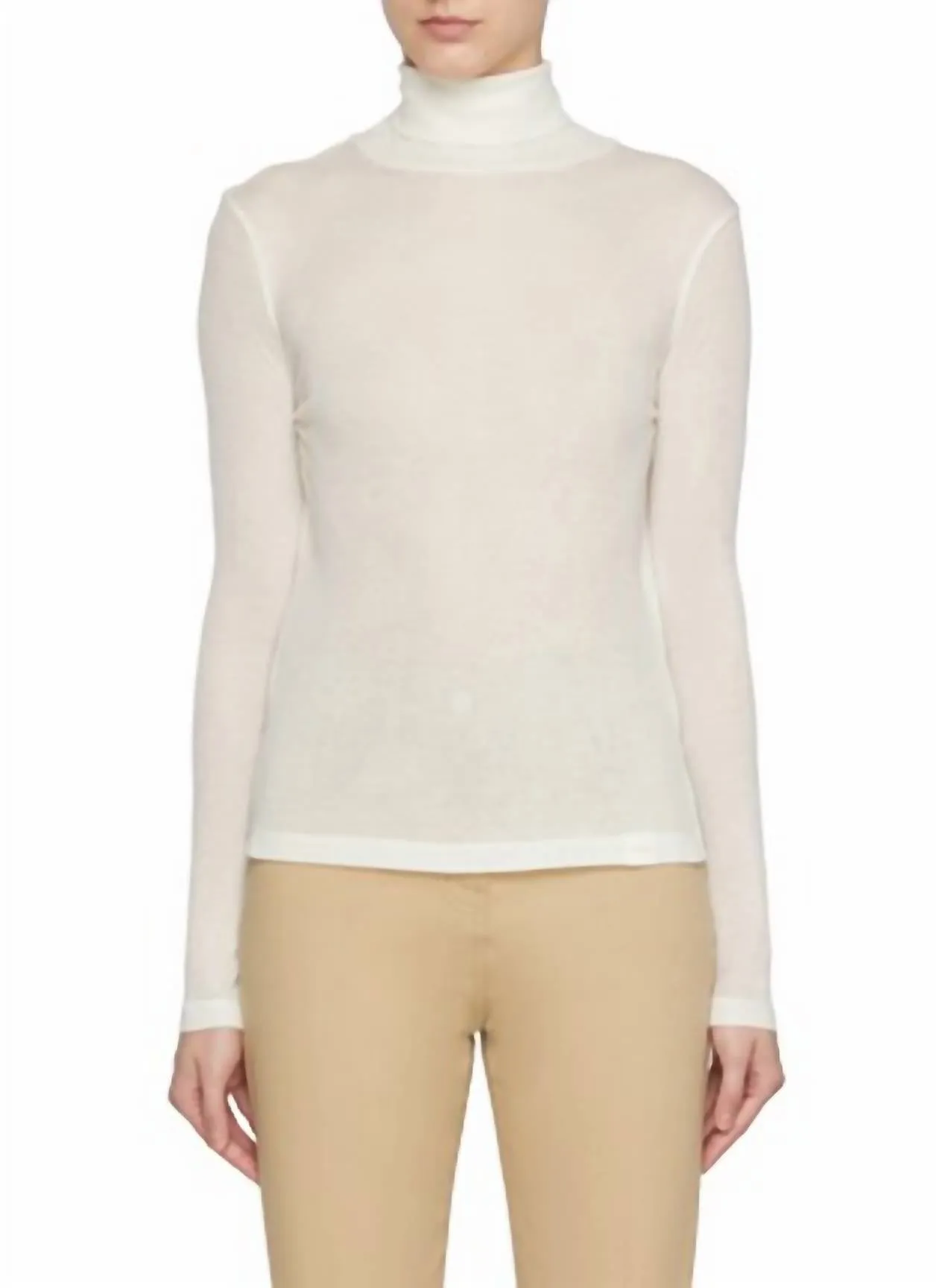 Sandy Turtleneck Top In Ivory