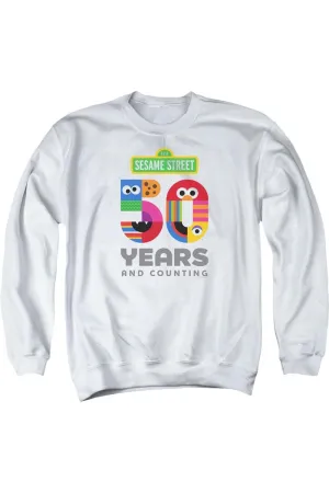 Sesame Street 50 Years Logo Adult Crewneck Sweatshirt