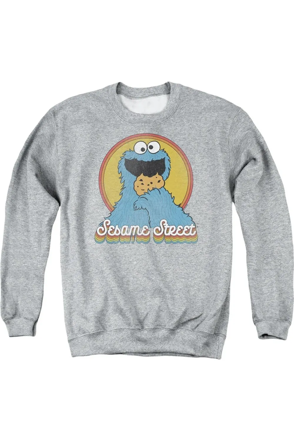 Sesame Street Cookie Monster Layers Adult Crewneck Sweatshirt
