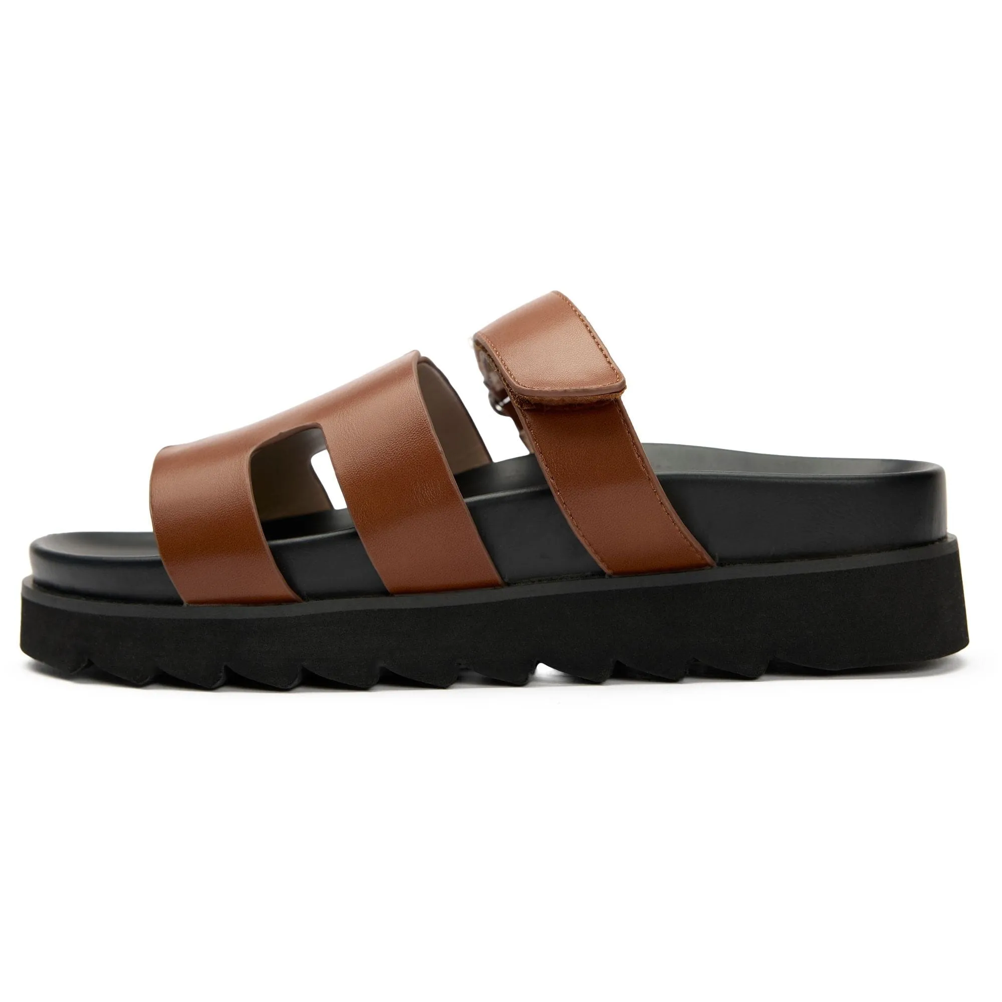 Shea Women's Vegan Leather Slide Sandals | Tan