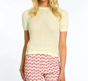 Shelby Short Sleeve Sweater In Coconut Milk