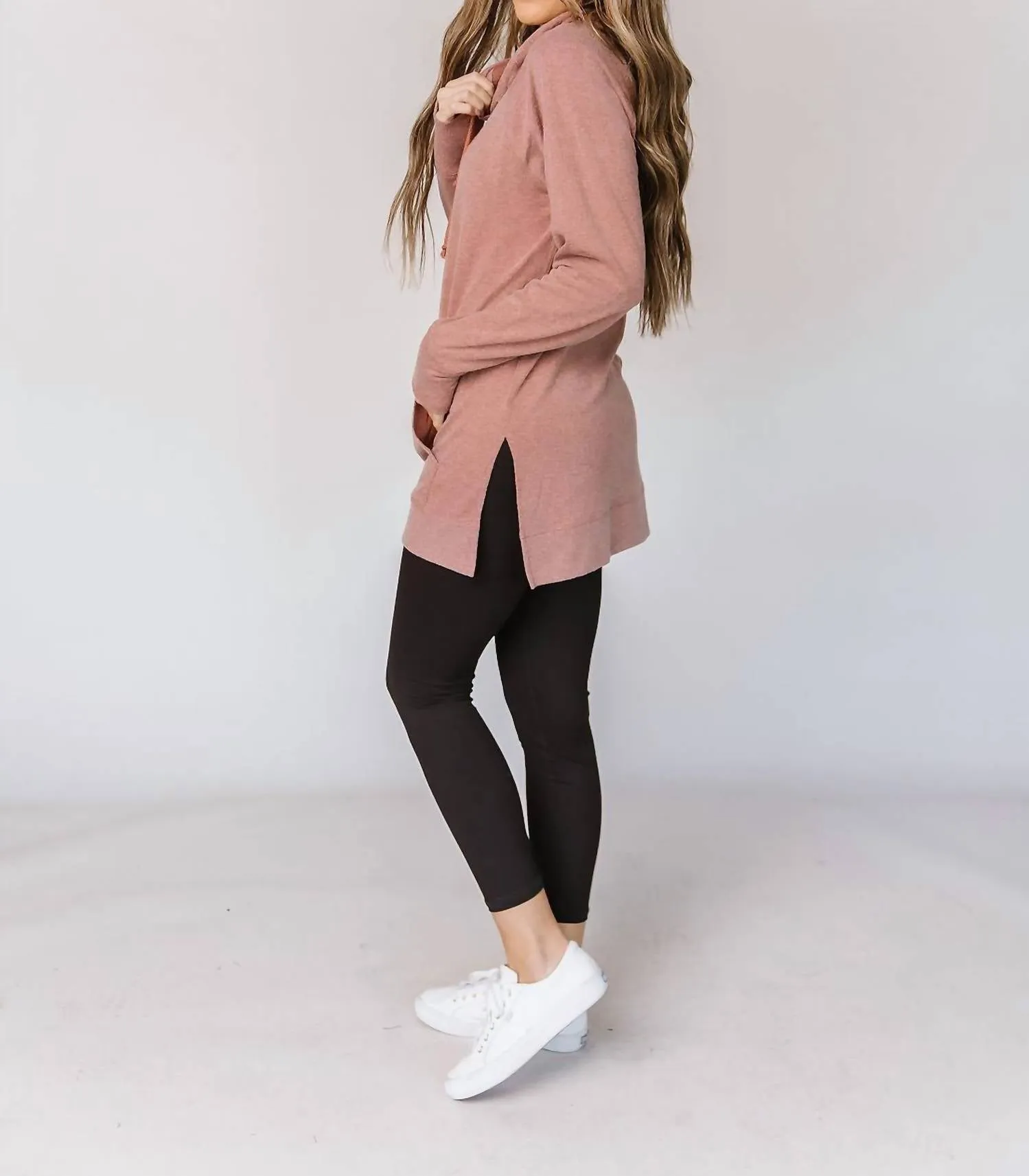 Sideslit Hoodie In Burnt Sienna