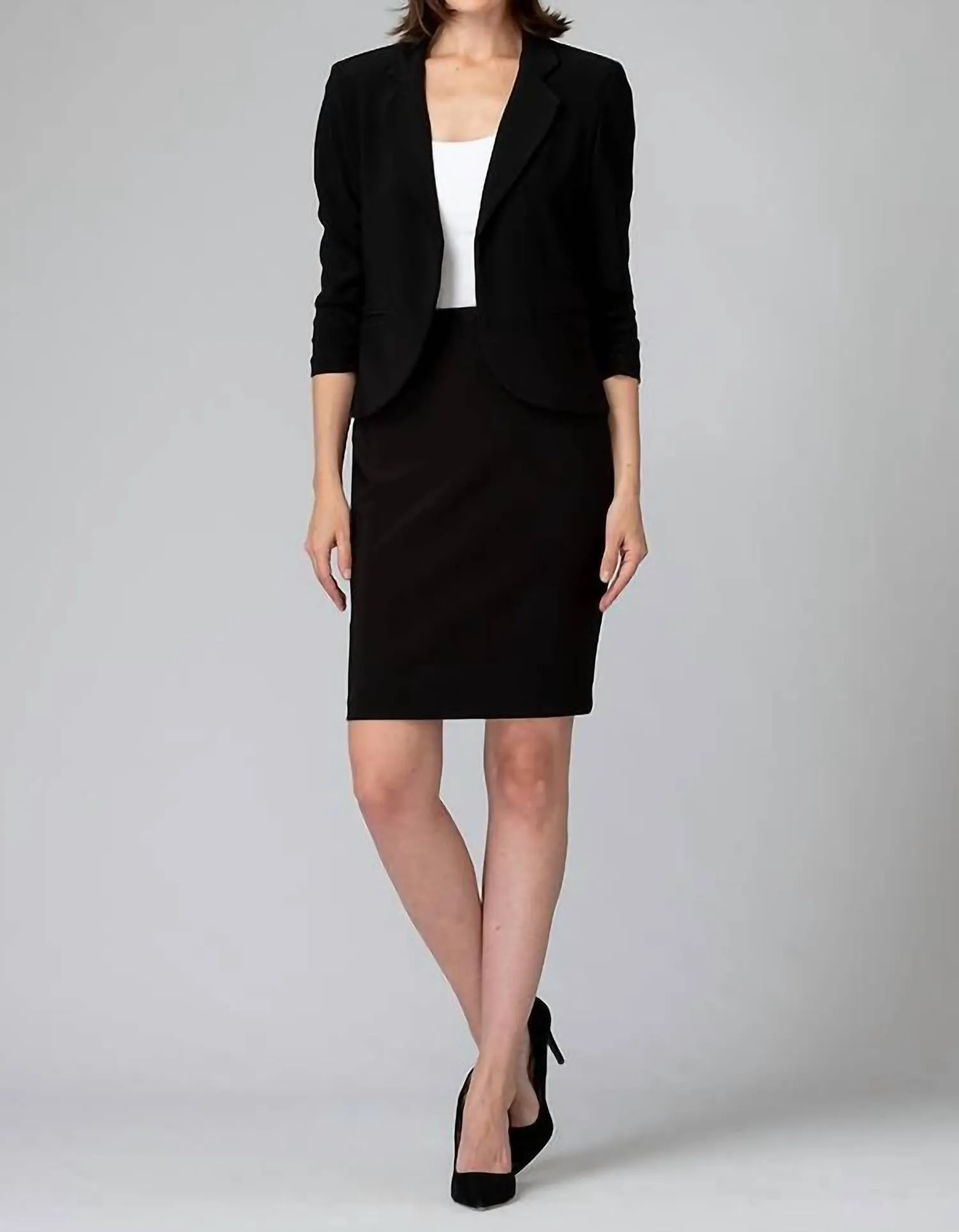 Silky Knit Pencil Skirt In Black