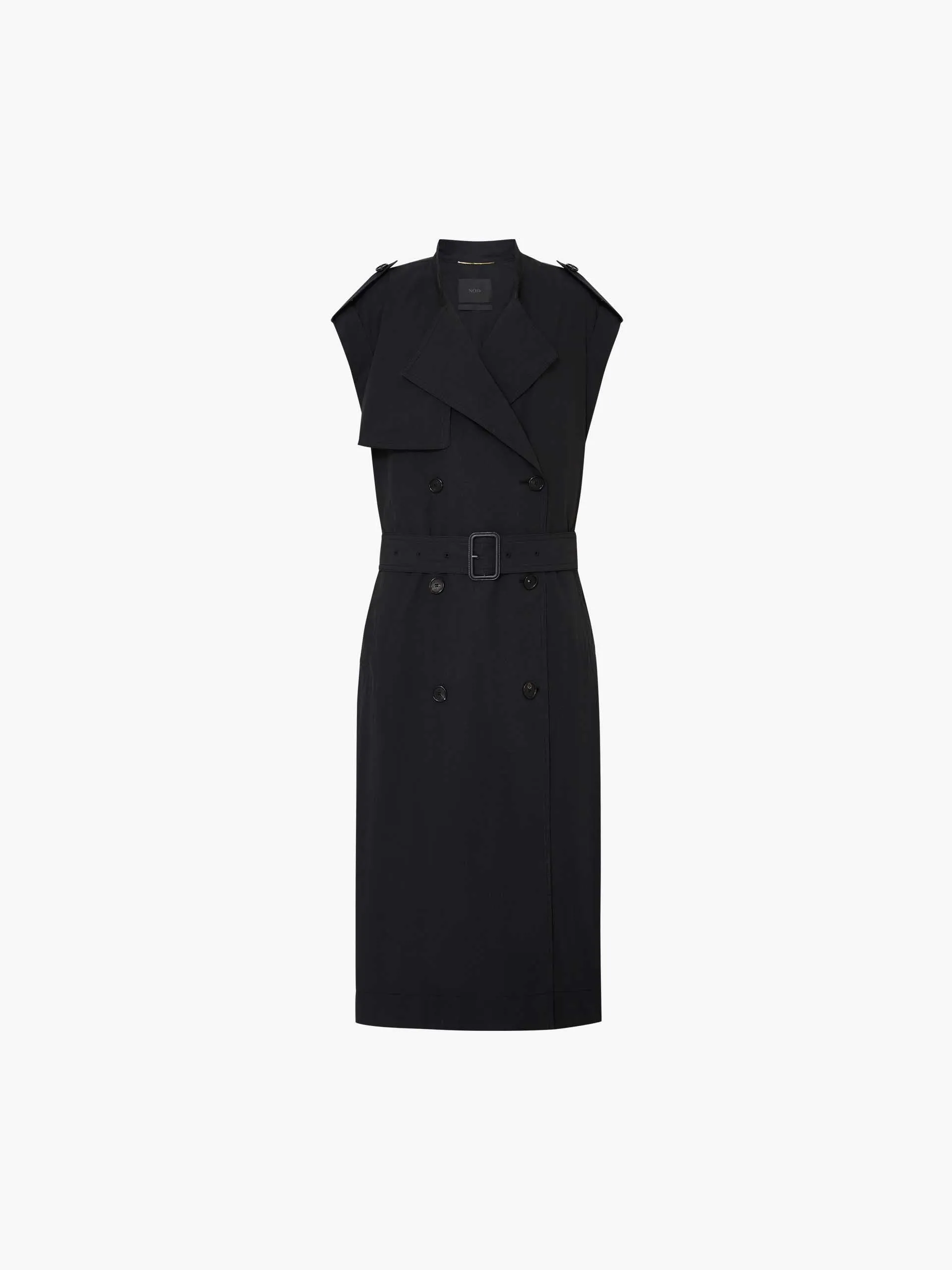 Sleeveless Back Slit Trench Coat