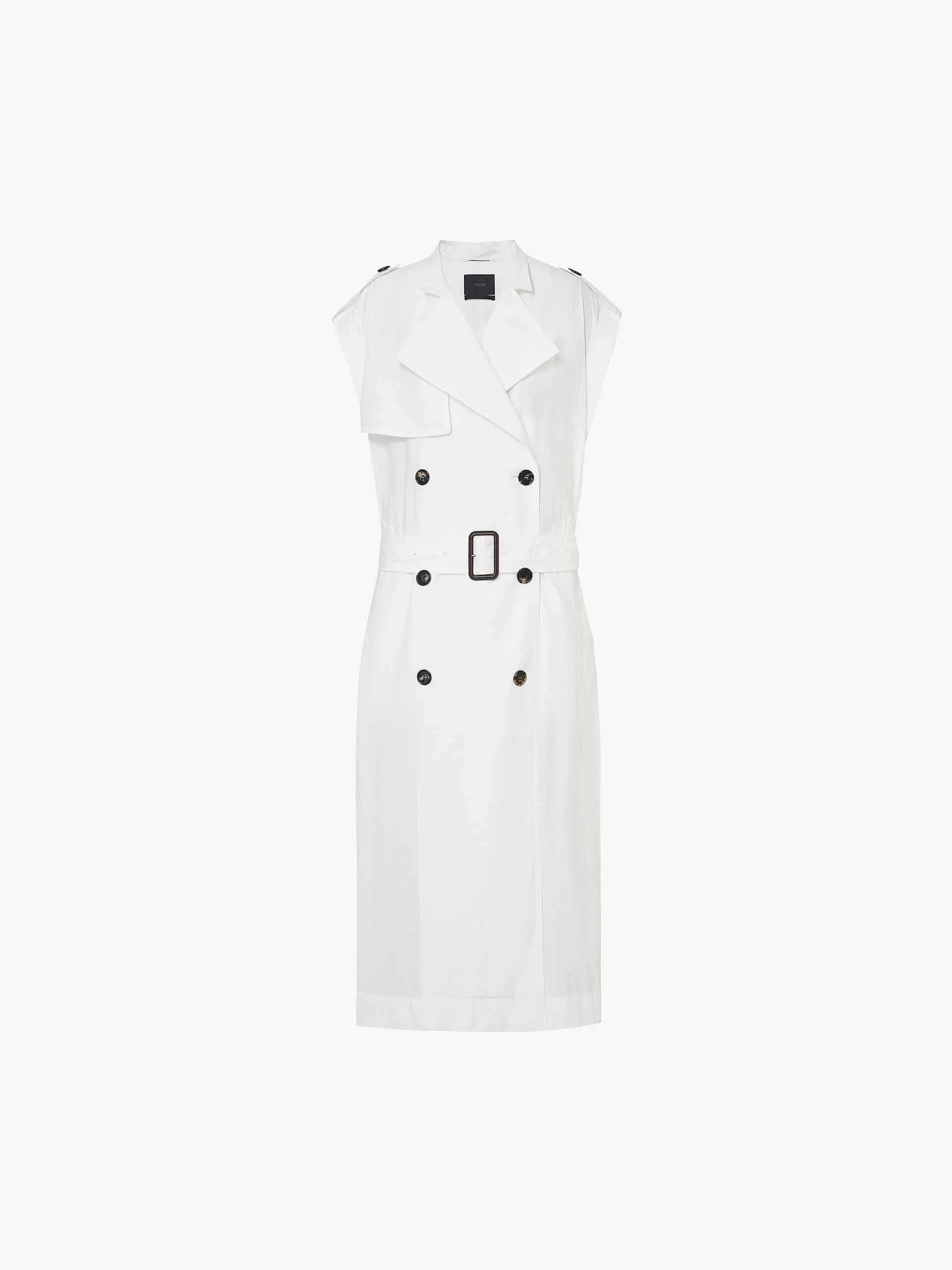 Sleeveless Back Slit Trench Coat