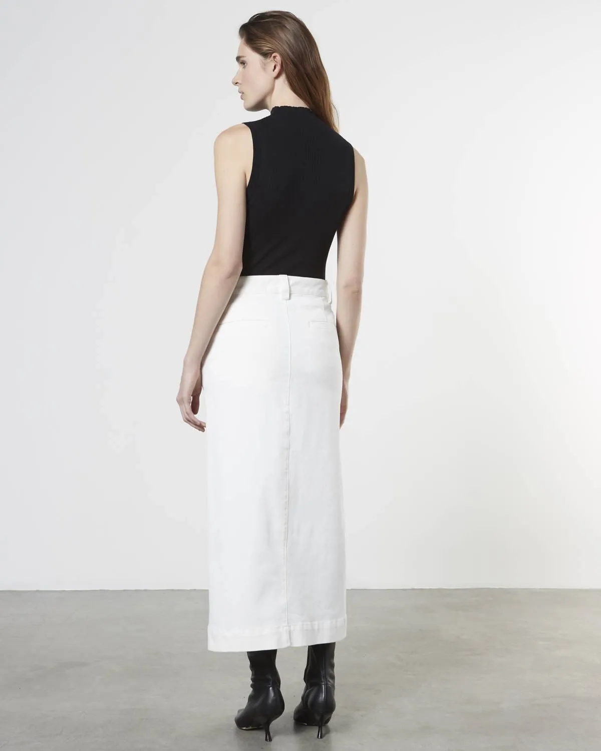 Soft Touch Slit Skirt In Undyed