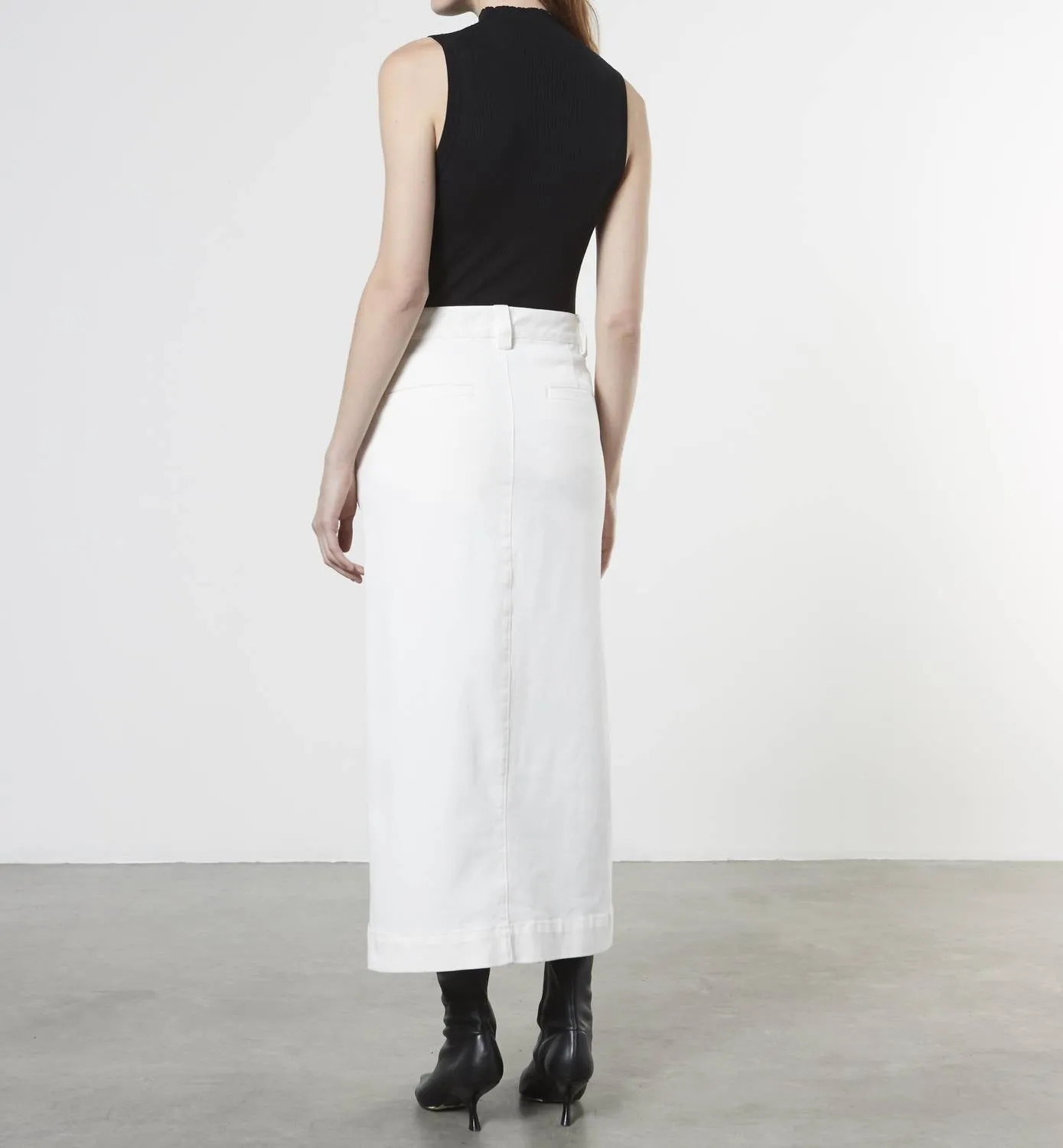 Soft Touch Slit Skirt In Undyed