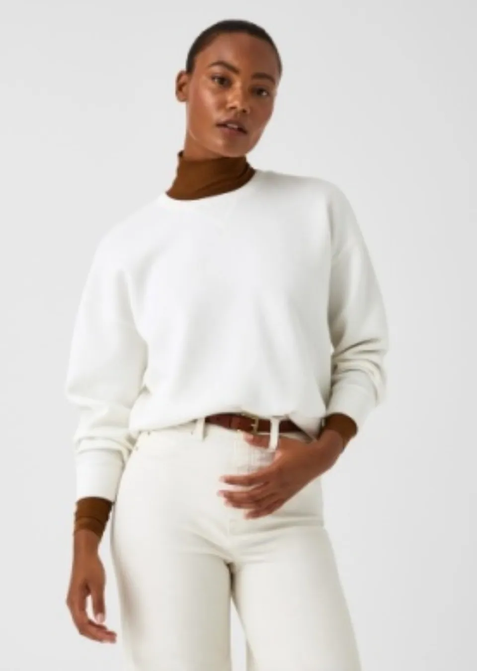 Spanx AirEssentials Crew Neck Sweatshirt in Powder