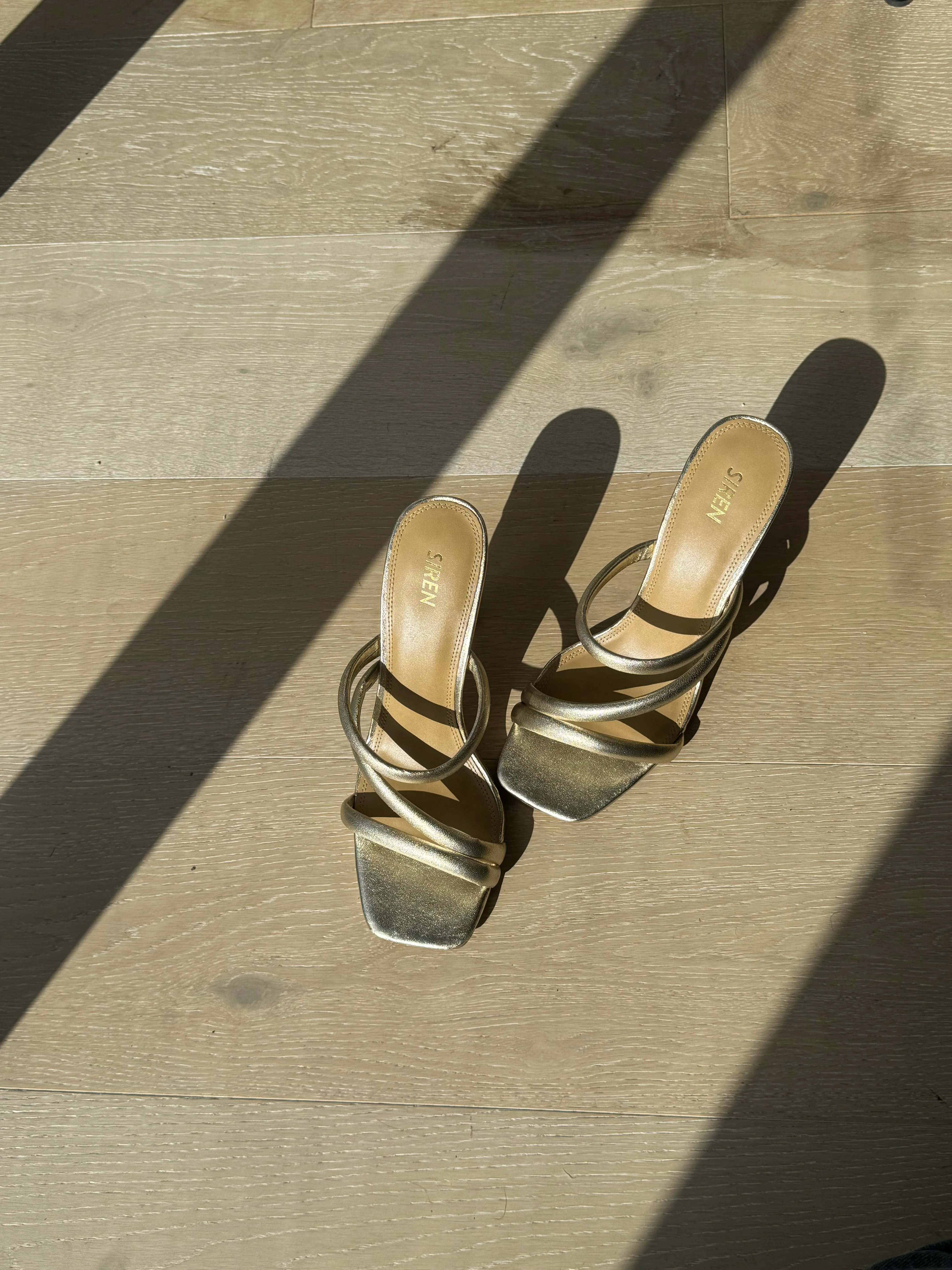Spence Heeled Sandals - Gold Metallic Leather