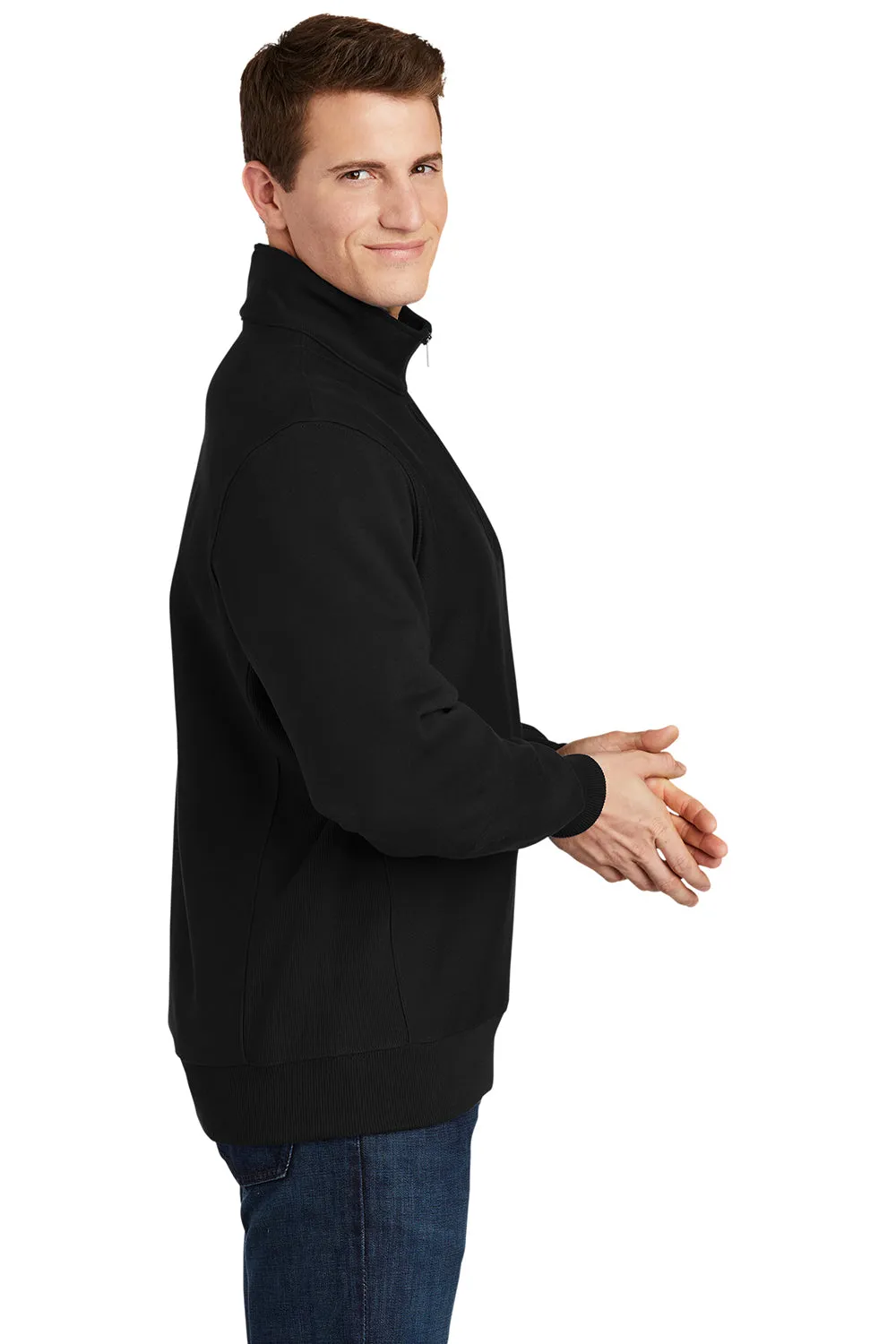 Sport-Tek Mens Fleece 1/4 Zip Sweatshirt - Black