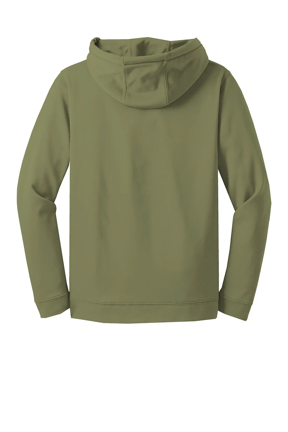 Sport-Tek Mens Sport-Wick Moisture Wicking Fleece Hooded Sweatshirt Hoodie w/ Pouch Pocket - Olive Drab Green