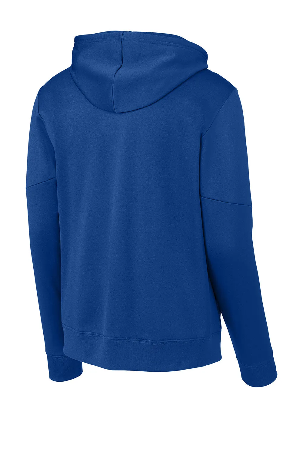 Sport-Tek Mens Sport-Wick Moisture Wicking United Fleece Hooded Sweatshirt Hoodie w/ Pouch Pocket - True Royal Blue/White