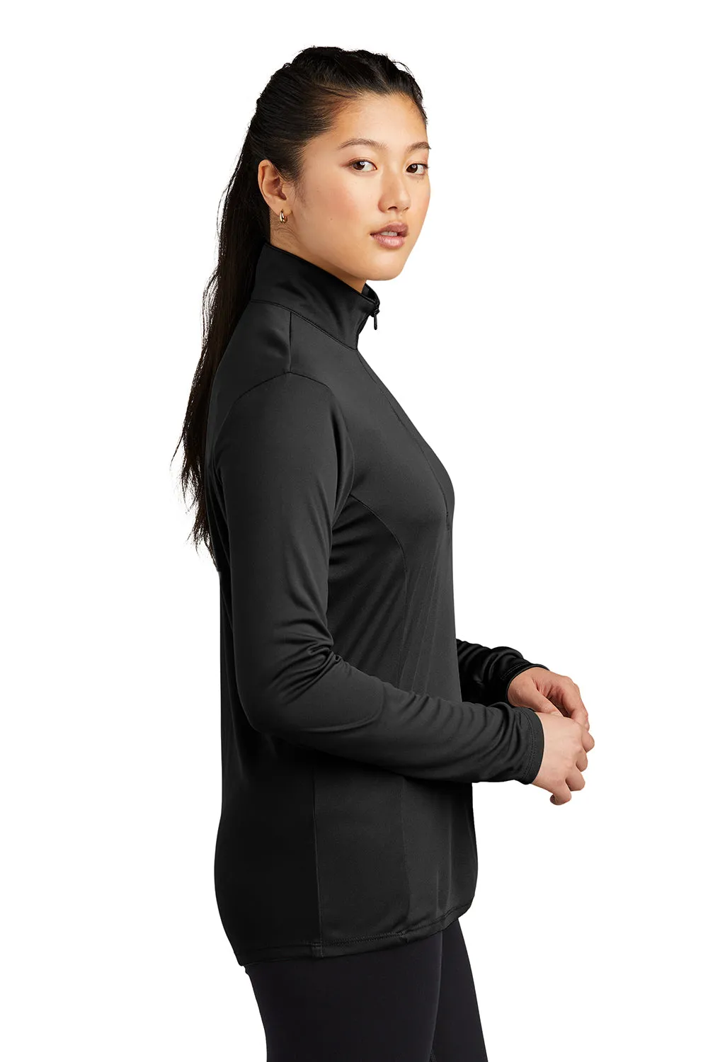 Sport-Tek Womens Competitor Moisture Wicking 1/4 Zip Sweatshirt - Black