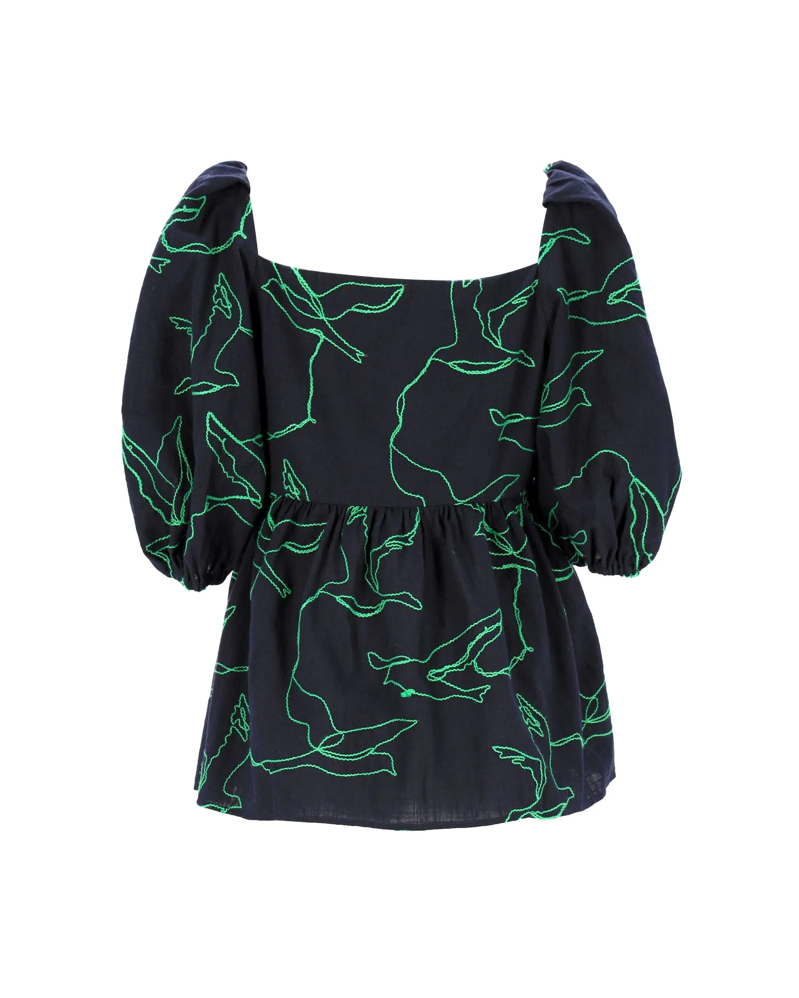 Stine Goya Top in Navy Blue Cotton
