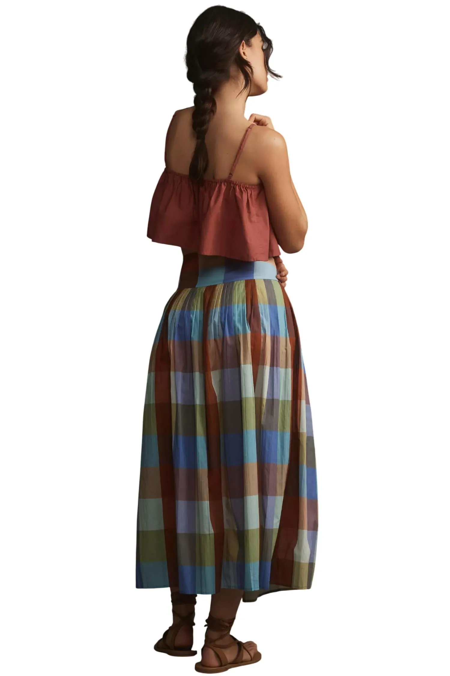 Stratton Midi Skirt In Tatbury Plaid