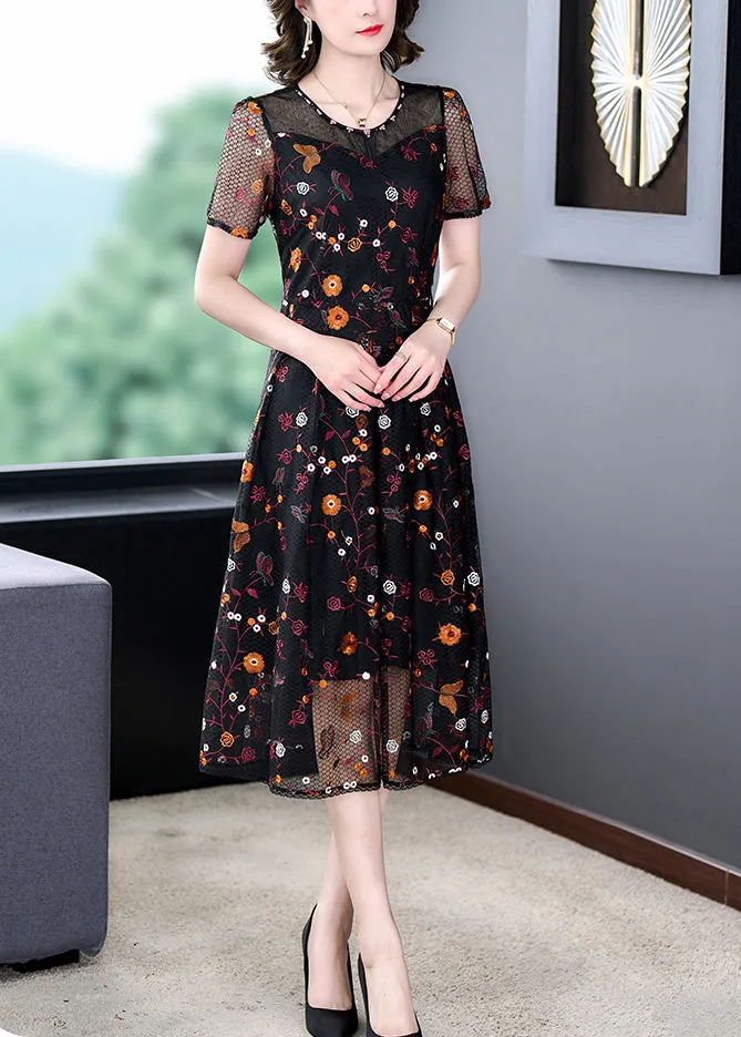 Summer new design women clothing v-neck lace stitching embroidery  dresses