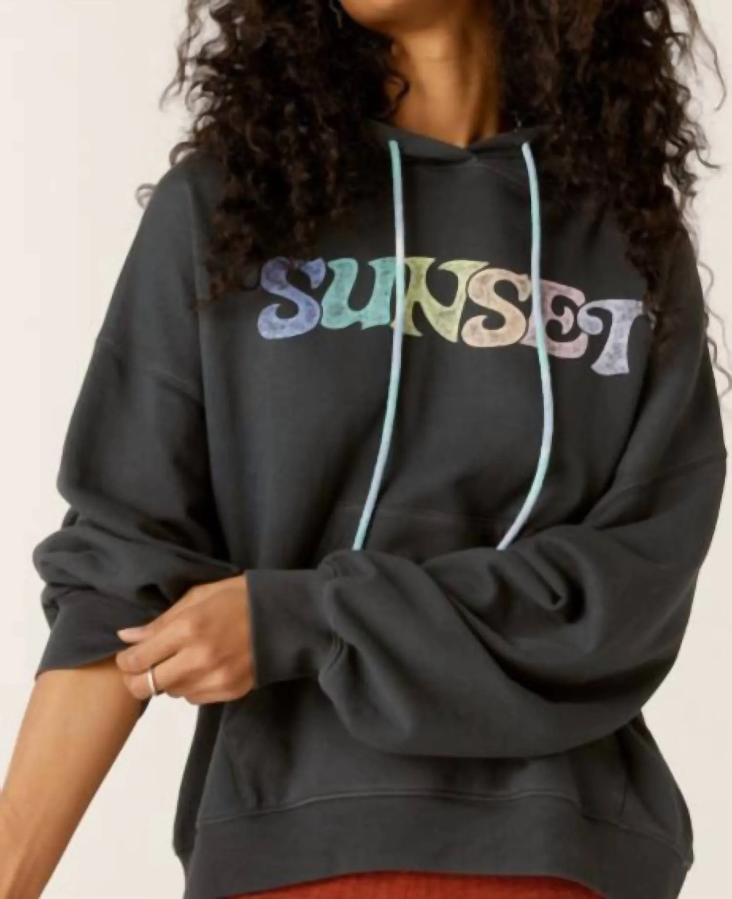Sunset '66 Oversized Hoodie In Black