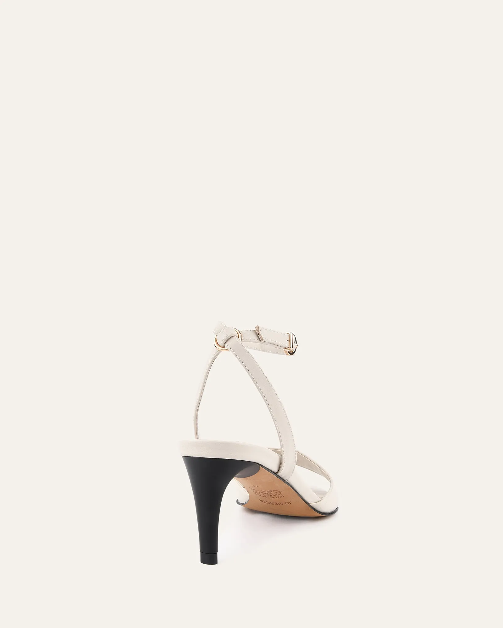 TANYA MID HEEL SANDALS OFF WHITE LEATHER