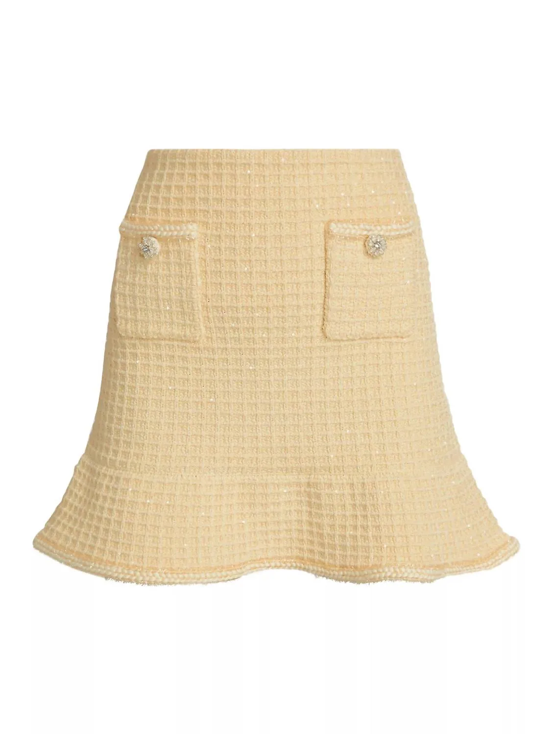 Textured Knit Skirt In Yellow