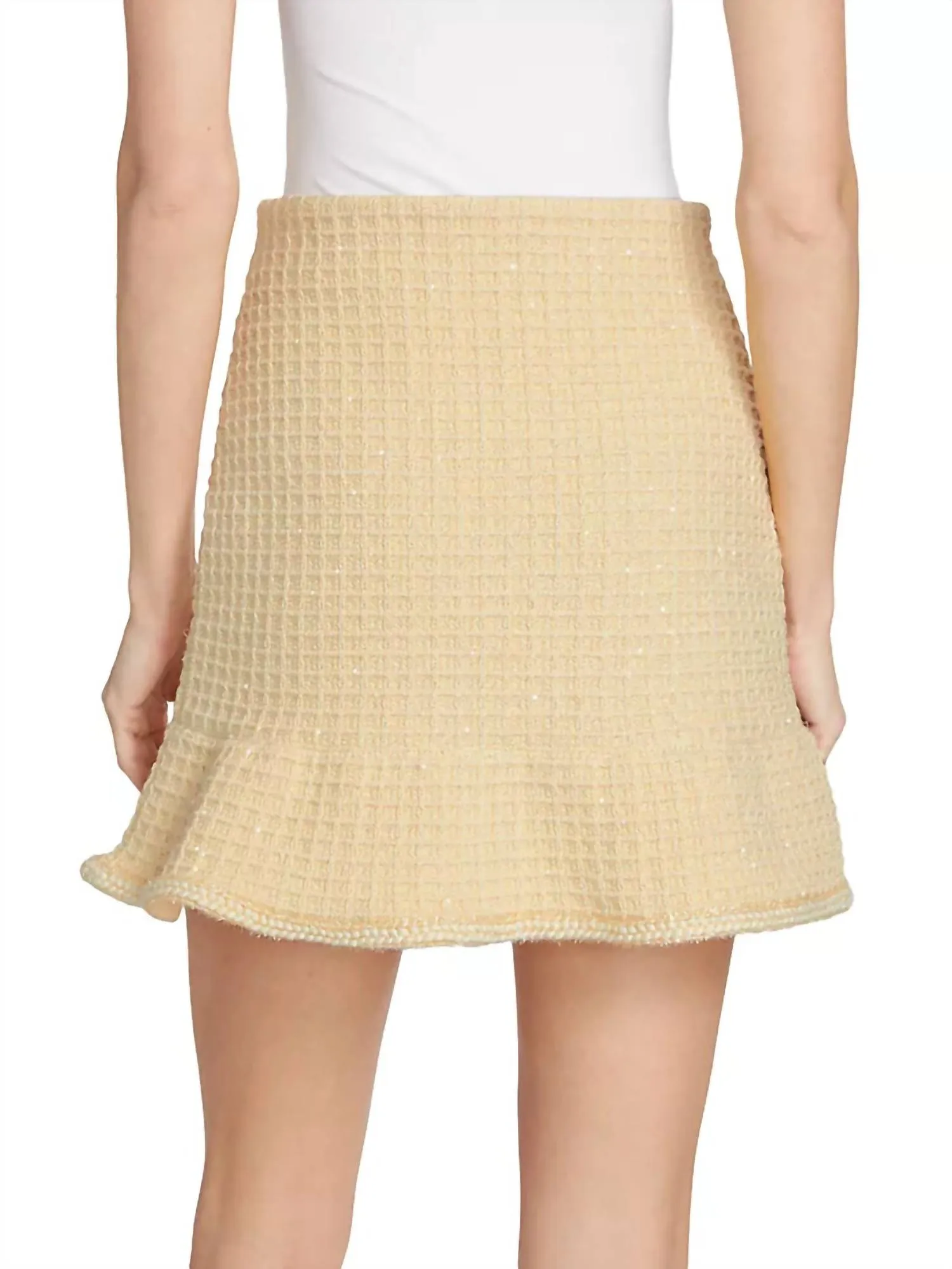 Textured Knit Skirt In Yellow