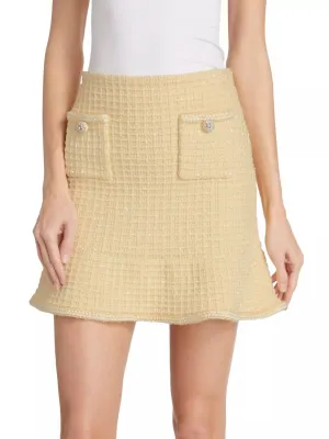 Textured Knit Skirt In Yellow