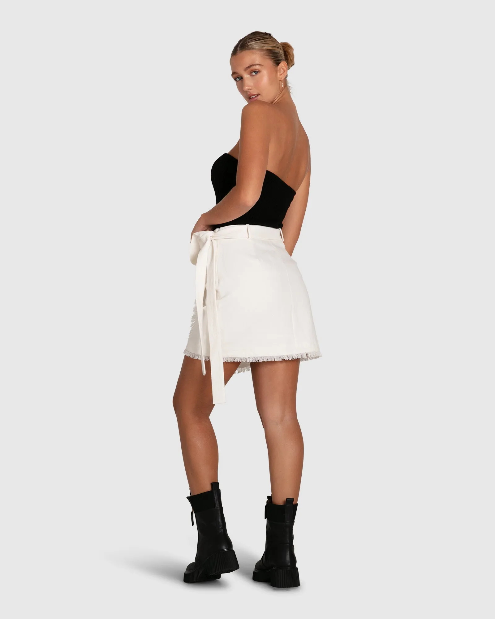 There She Goes Frayed Edge Skirt