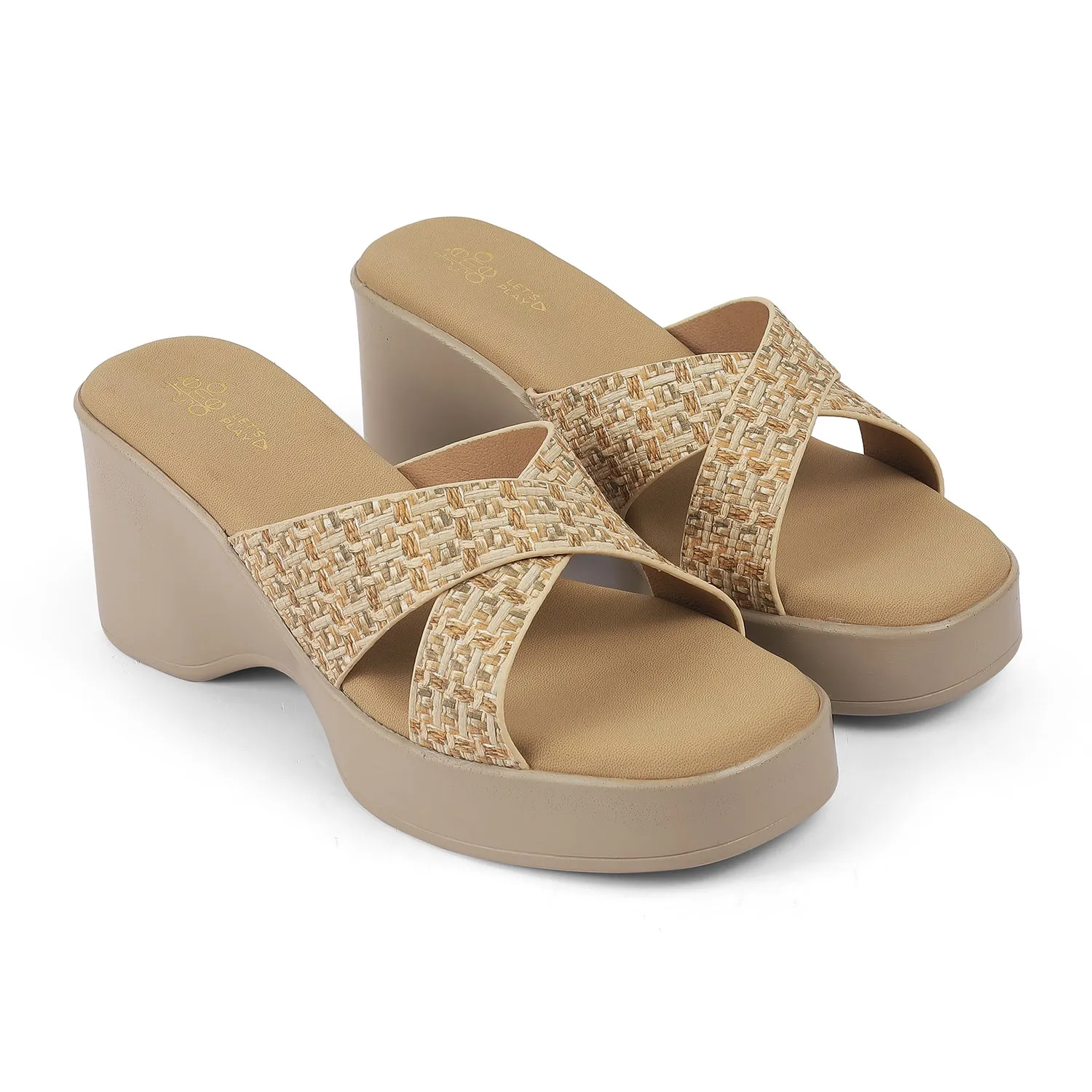 Tresmode Morio Beige Women's Dress Heel Sandals