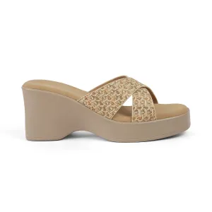 Tresmode Morio Beige Women's Dress Heel Sandals