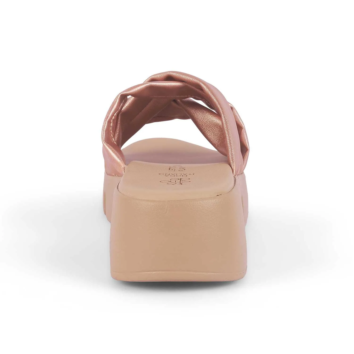 Tresmode Stroco Champagne Women's Dress Chunky Sole Wedges