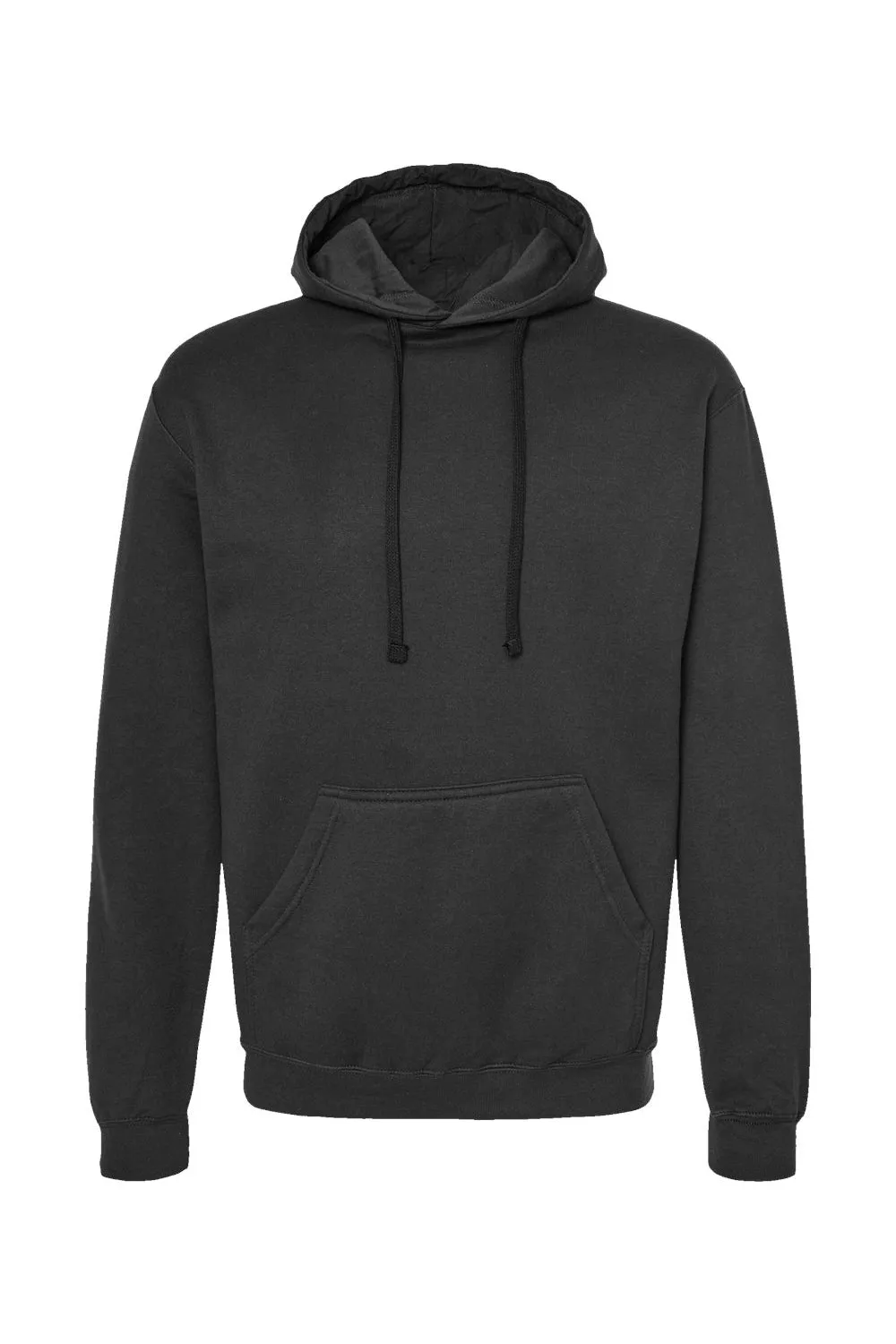 Tultex Mens Fleece Hooded Sweatshirt Hoodie w/ Pouch Pocket - Black