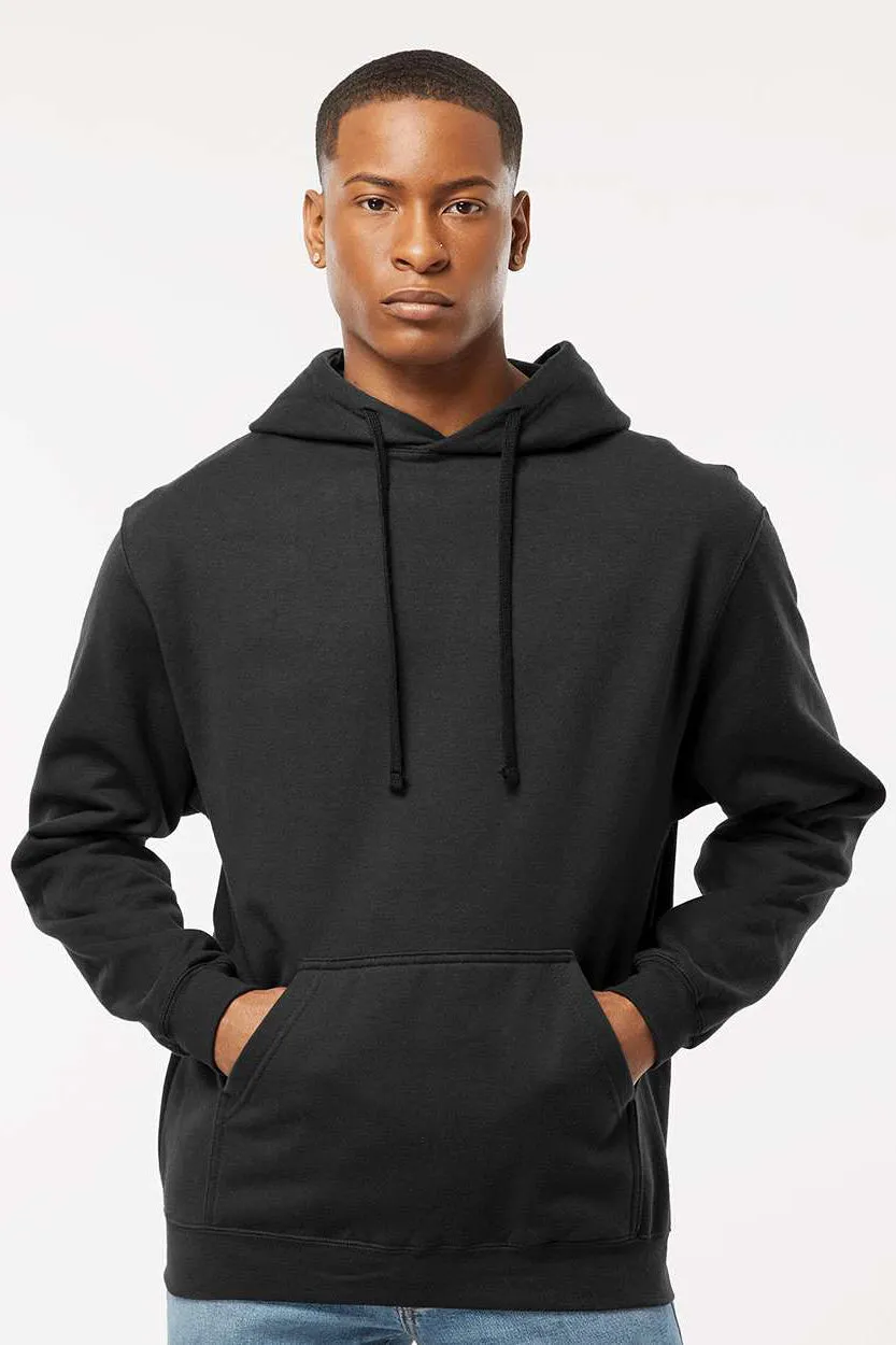 Tultex Mens Fleece Hooded Sweatshirt Hoodie w/ Pouch Pocket - Black