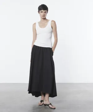 Twill Circle Skirt In Black