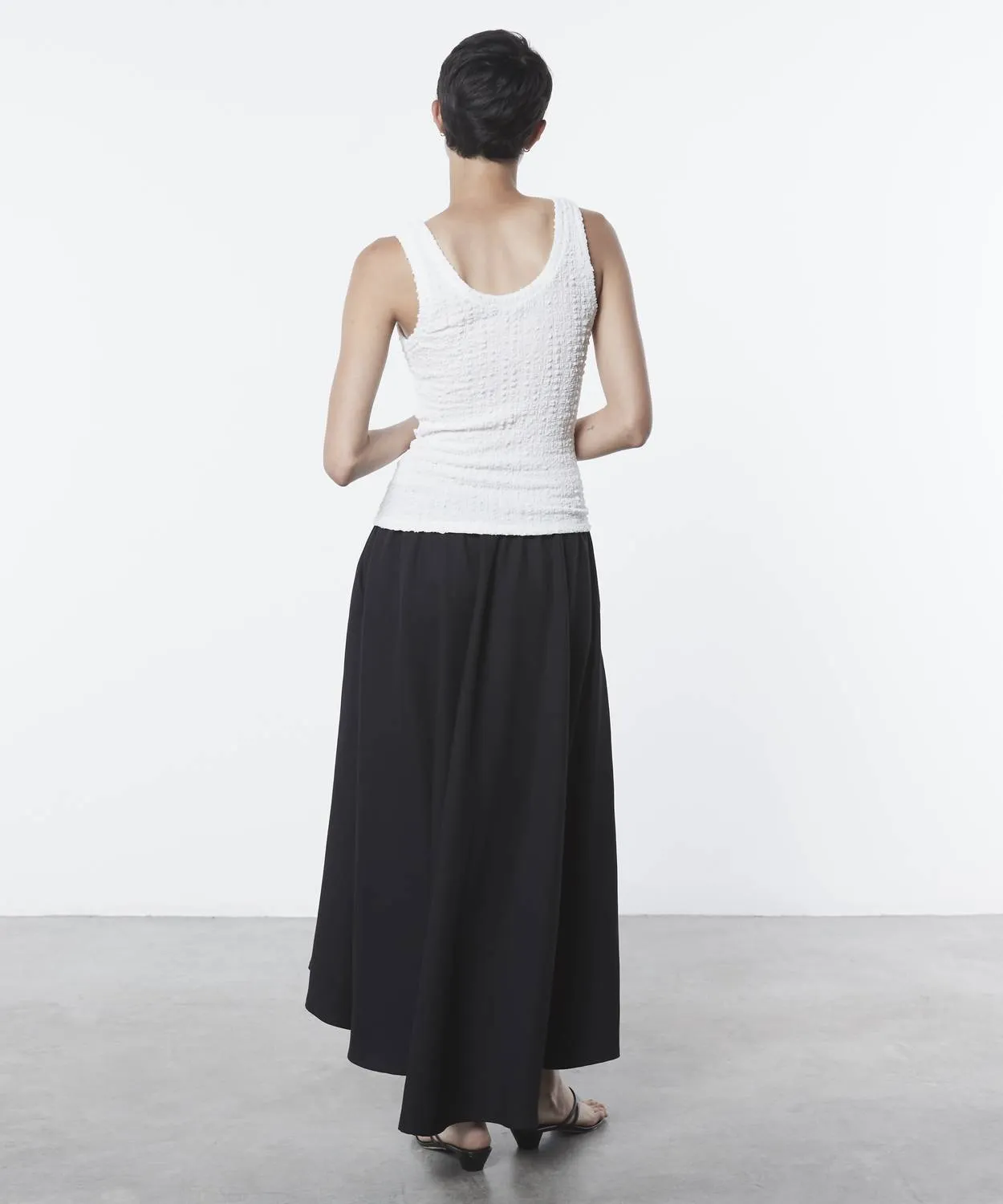 Twill Circle Skirt In Black