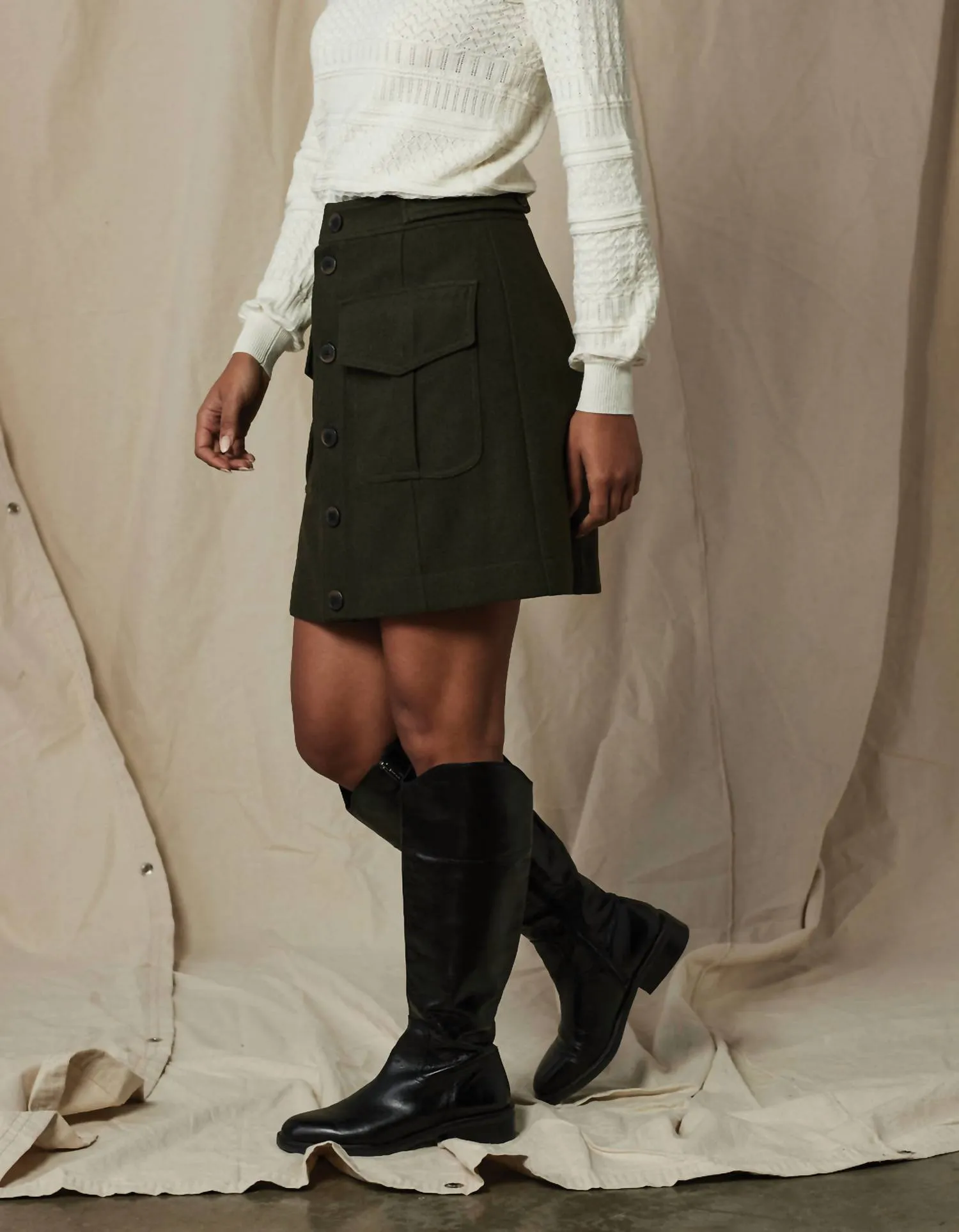 Utility Mini Skirt In Green