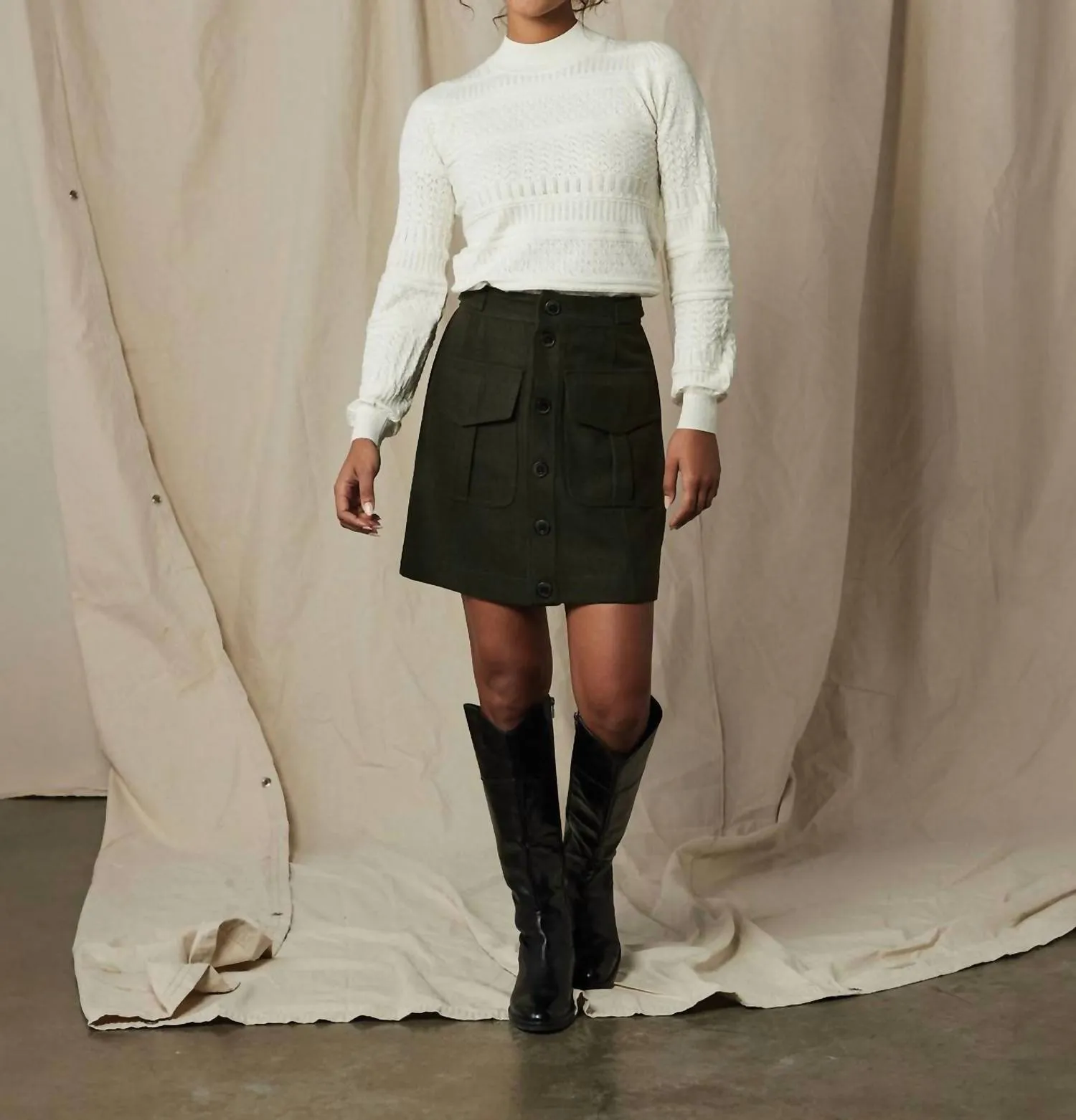 Utility Mini Skirt In Green