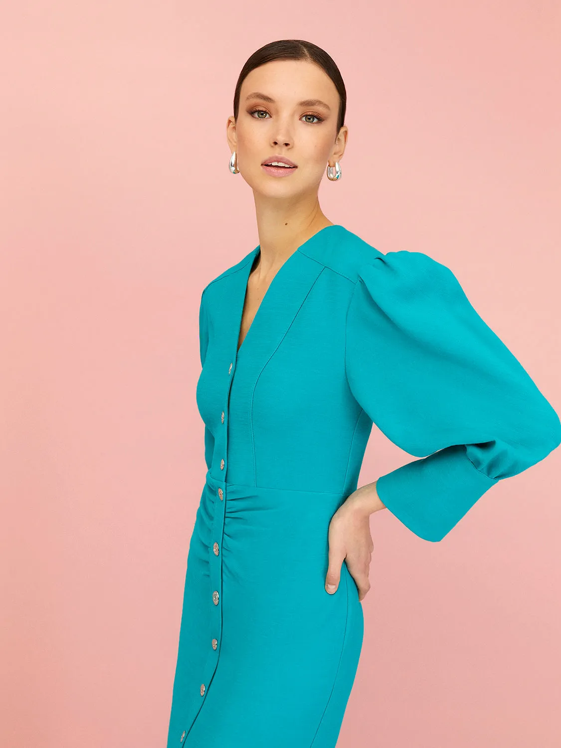 V-Neck Pencil Dress