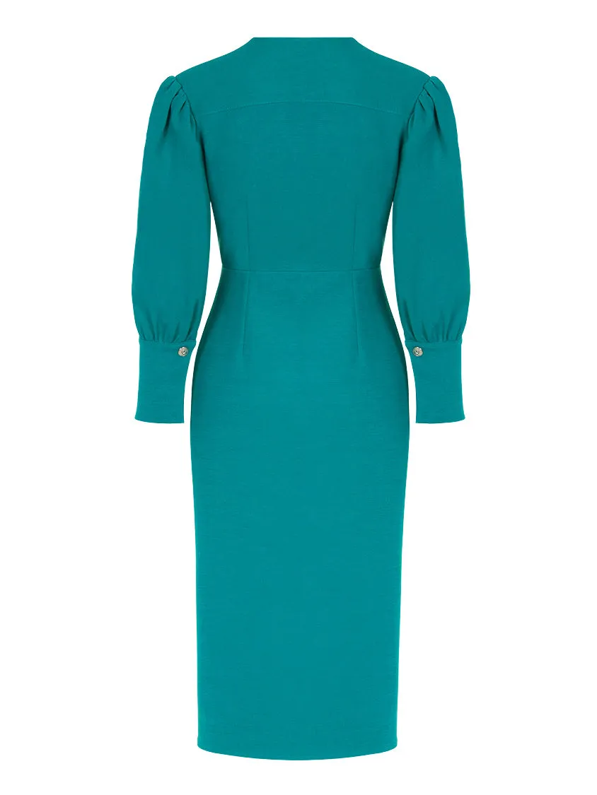 V-Neck Pencil Dress