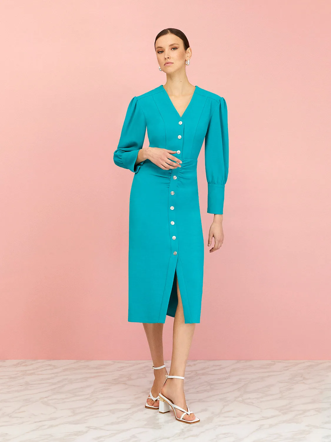 V-Neck Pencil Dress