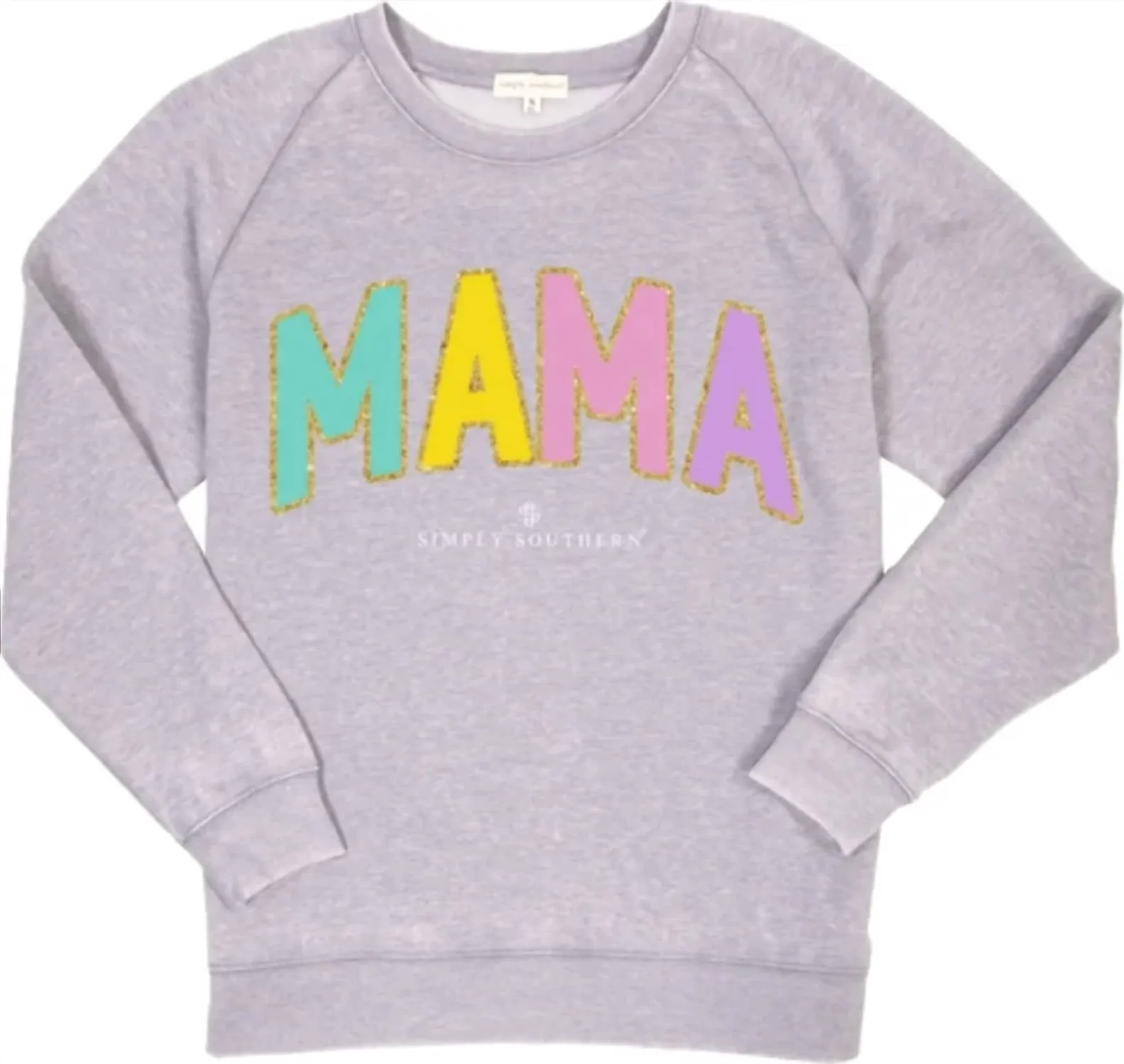 Varsity Patch Crew Sweatshirts In Mama