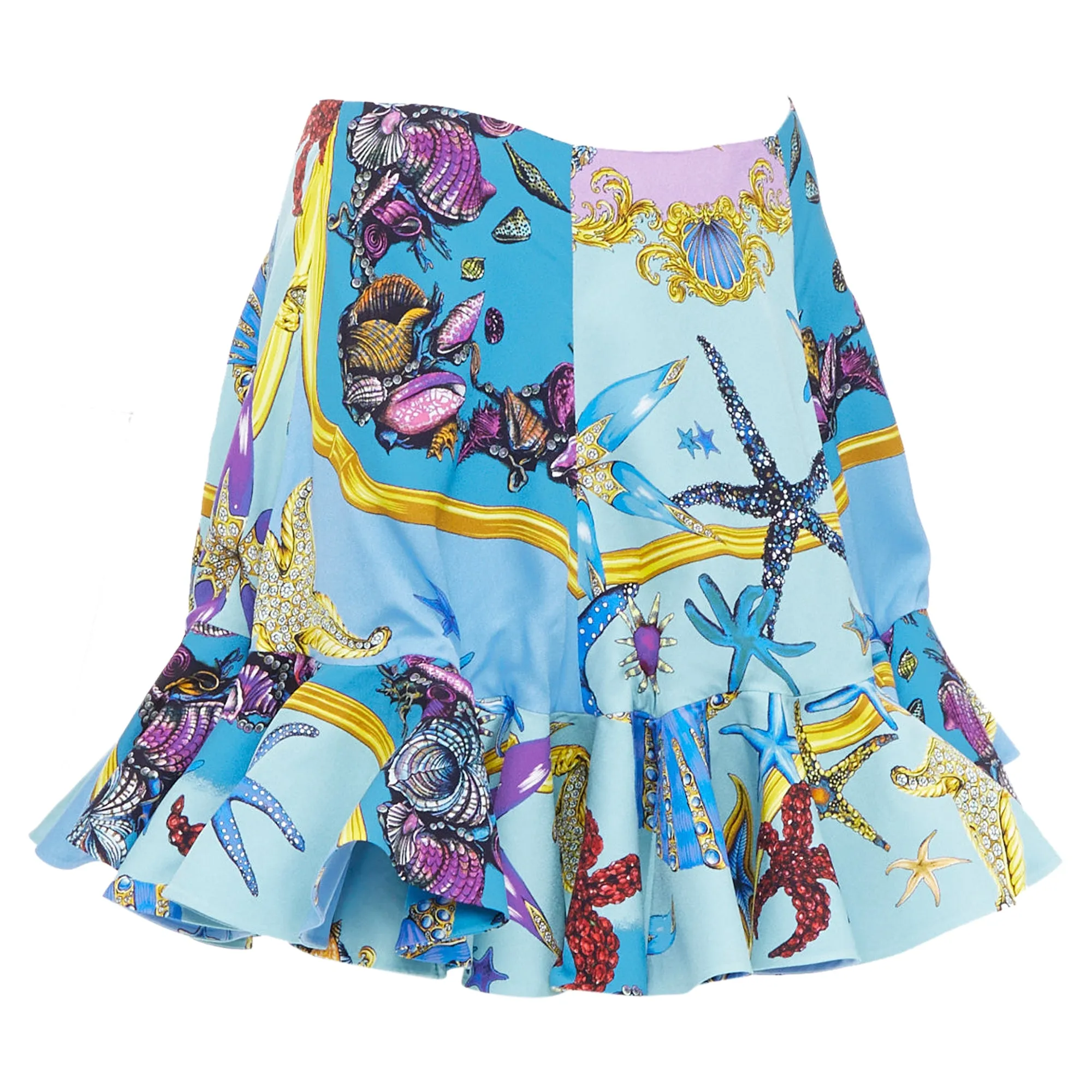 Versace Runway Tresor de la Mer starfish flounce skirt