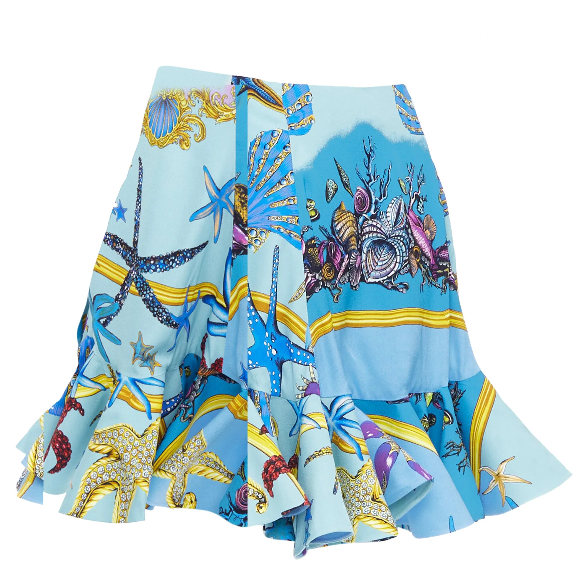 Versace Runway Tresor de la Mer starfish flounce skirt