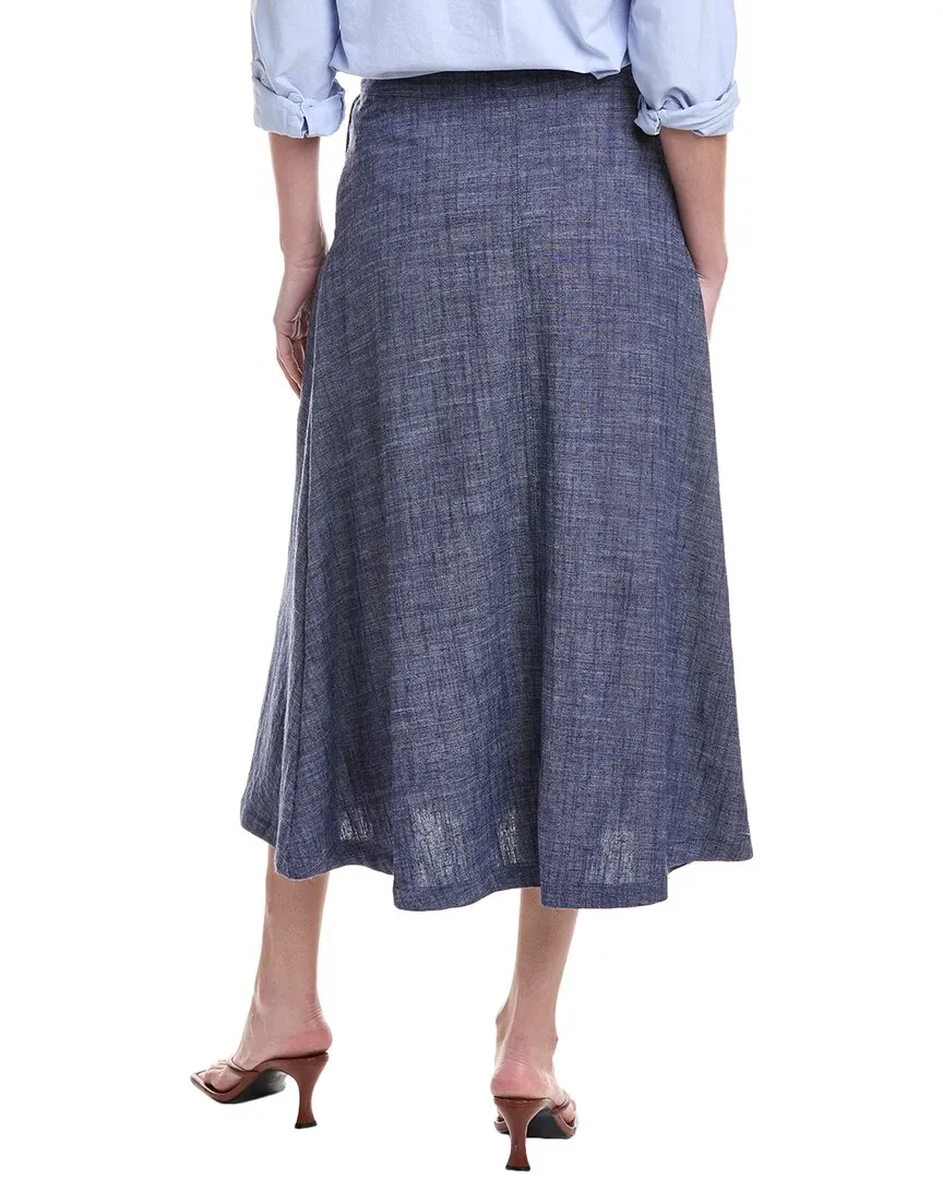 Vince Camuto Linen-Blend Midi Skirt