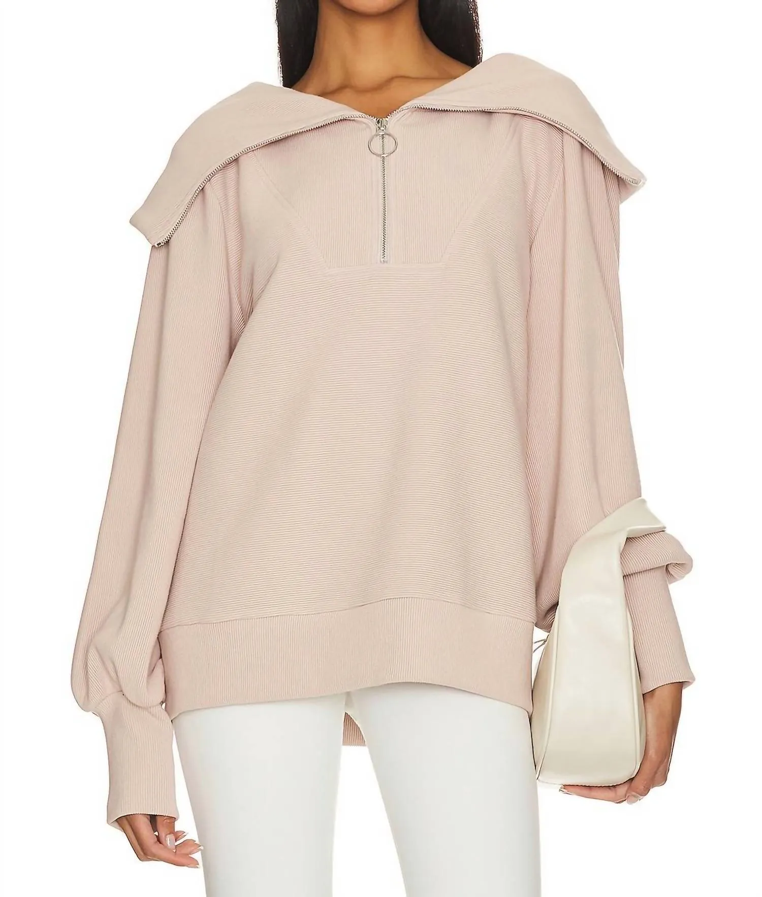 Vine Half Zip Pullover In Mushroom