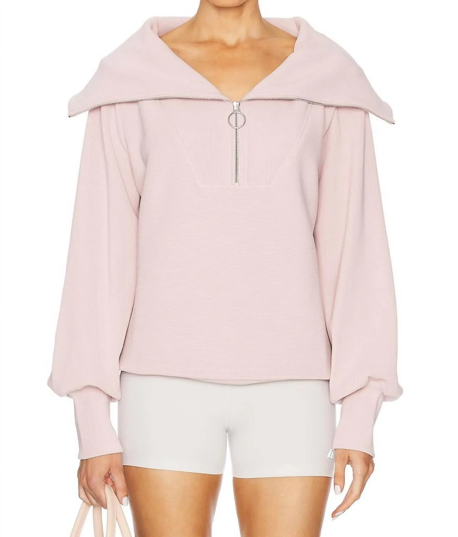 Vine Half Zip Sweatshirt In Burnished Lilac